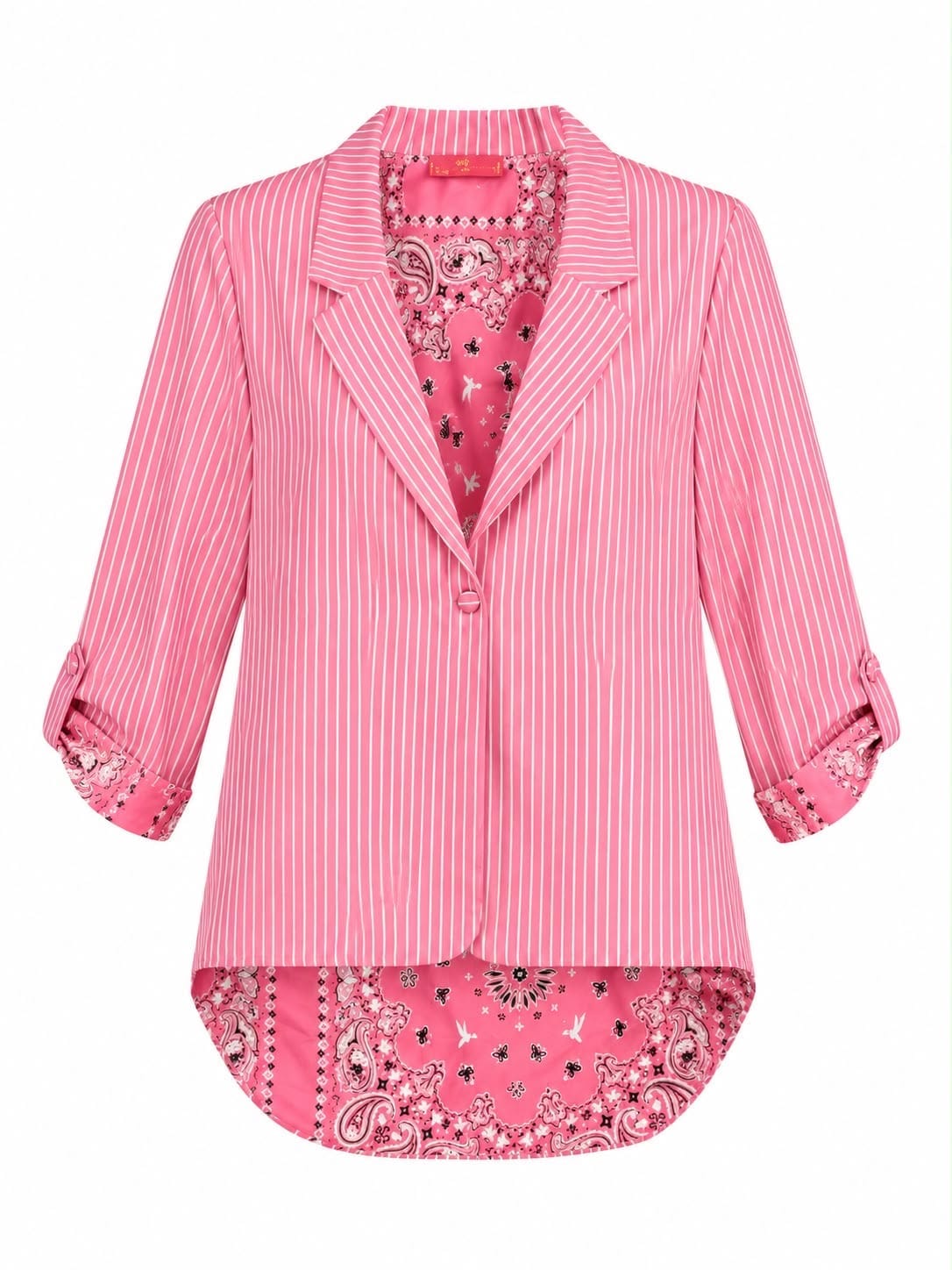 Maison Clad JACKET AVITA PINSTRIPES BANDANA PINK MCL12784
