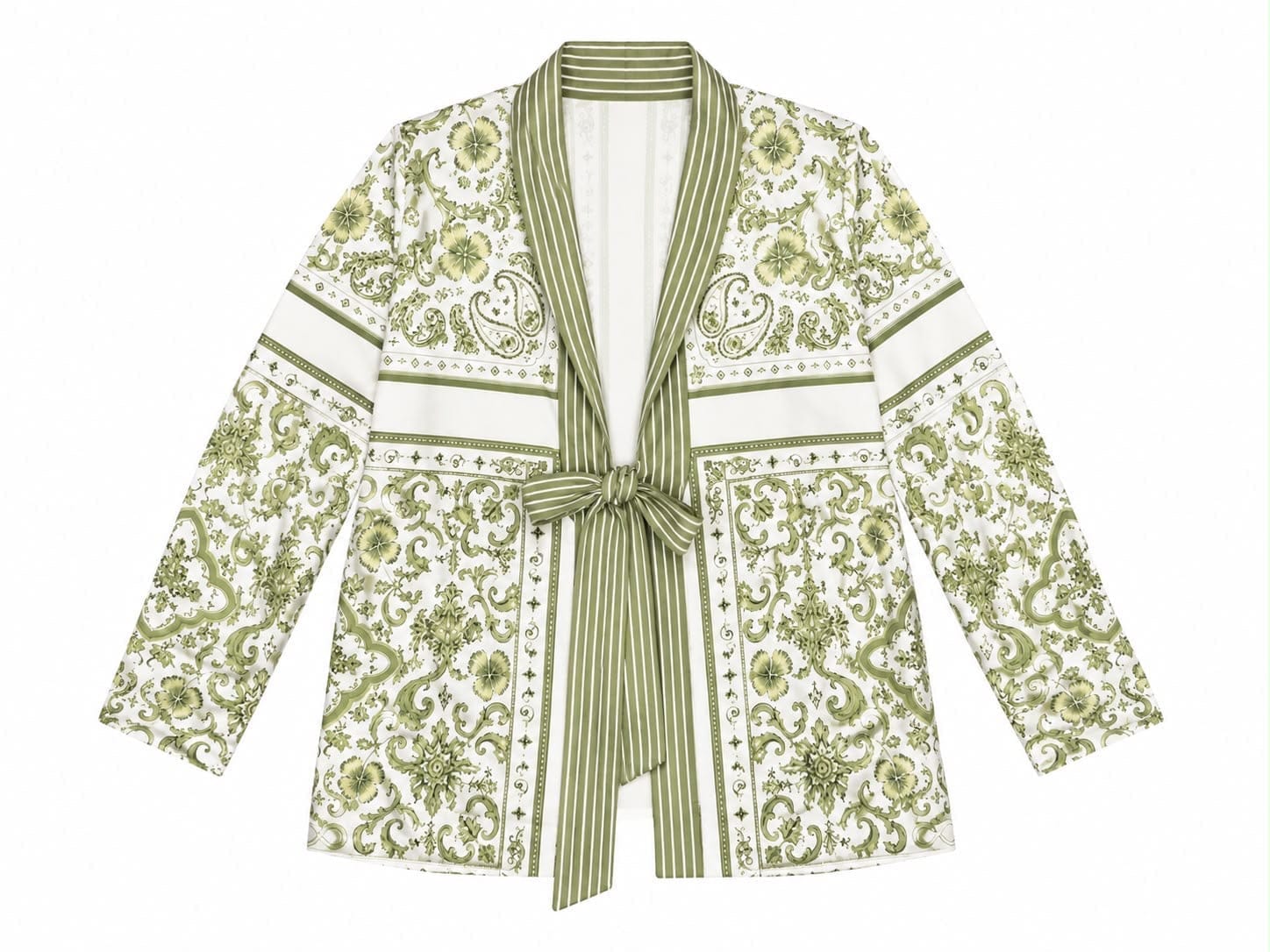 Maison Clad JACKET SCARLETT PINSTRIPES MOSAIC OLIVE MCL12797