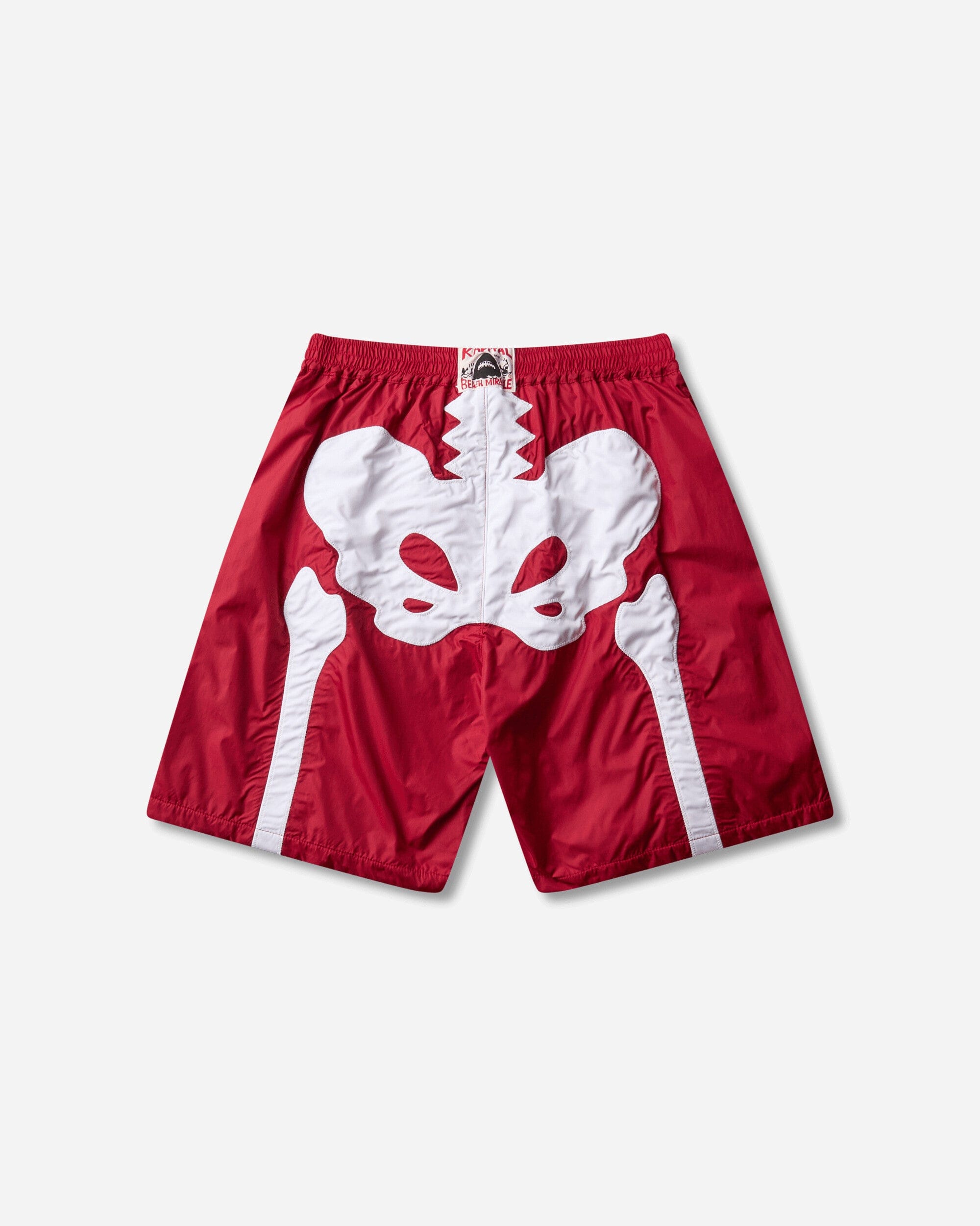Kapital Men's Nylon Bone Swim Trunks Red