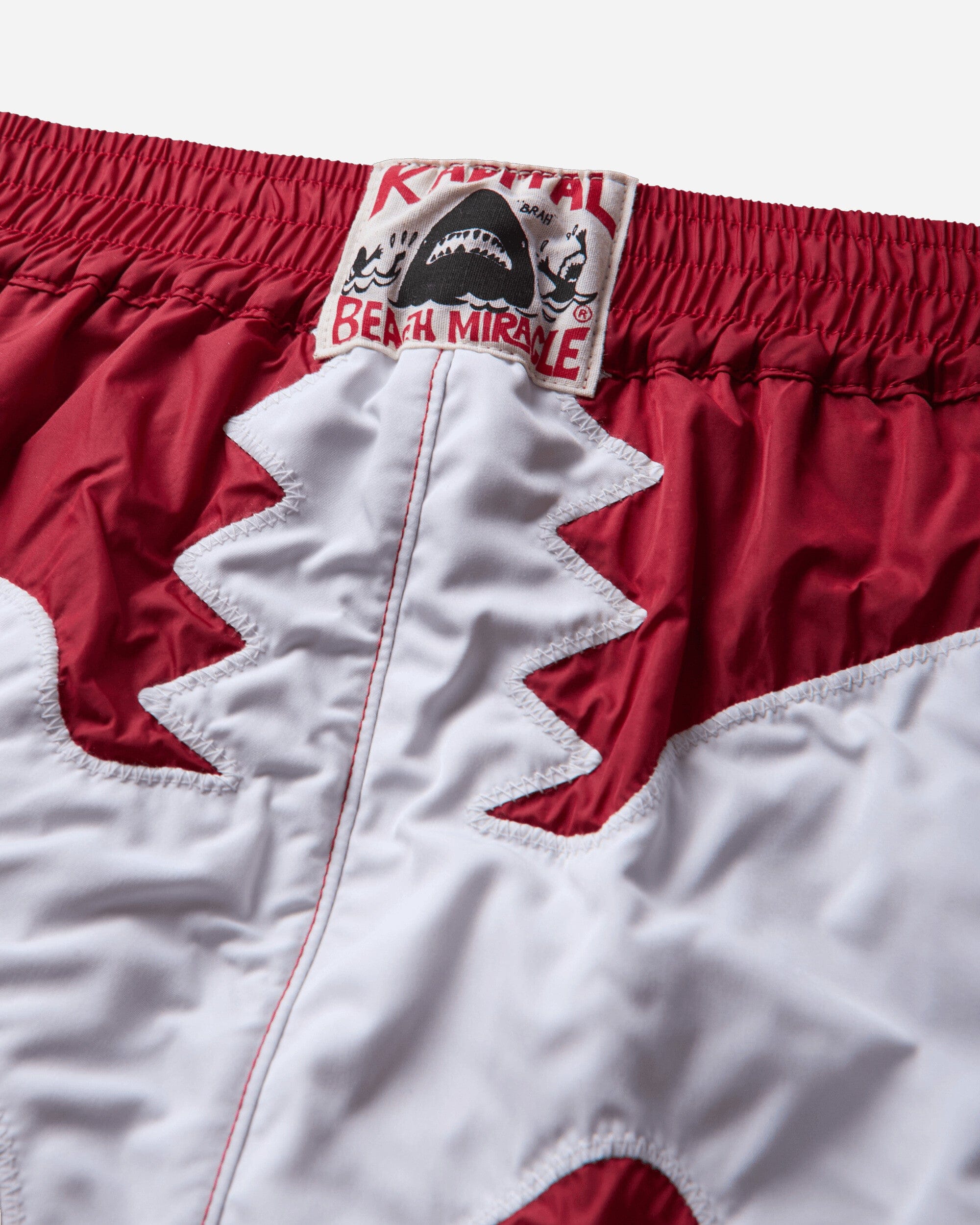 Kapital Men's Nylon Bone Swim Trunks Red