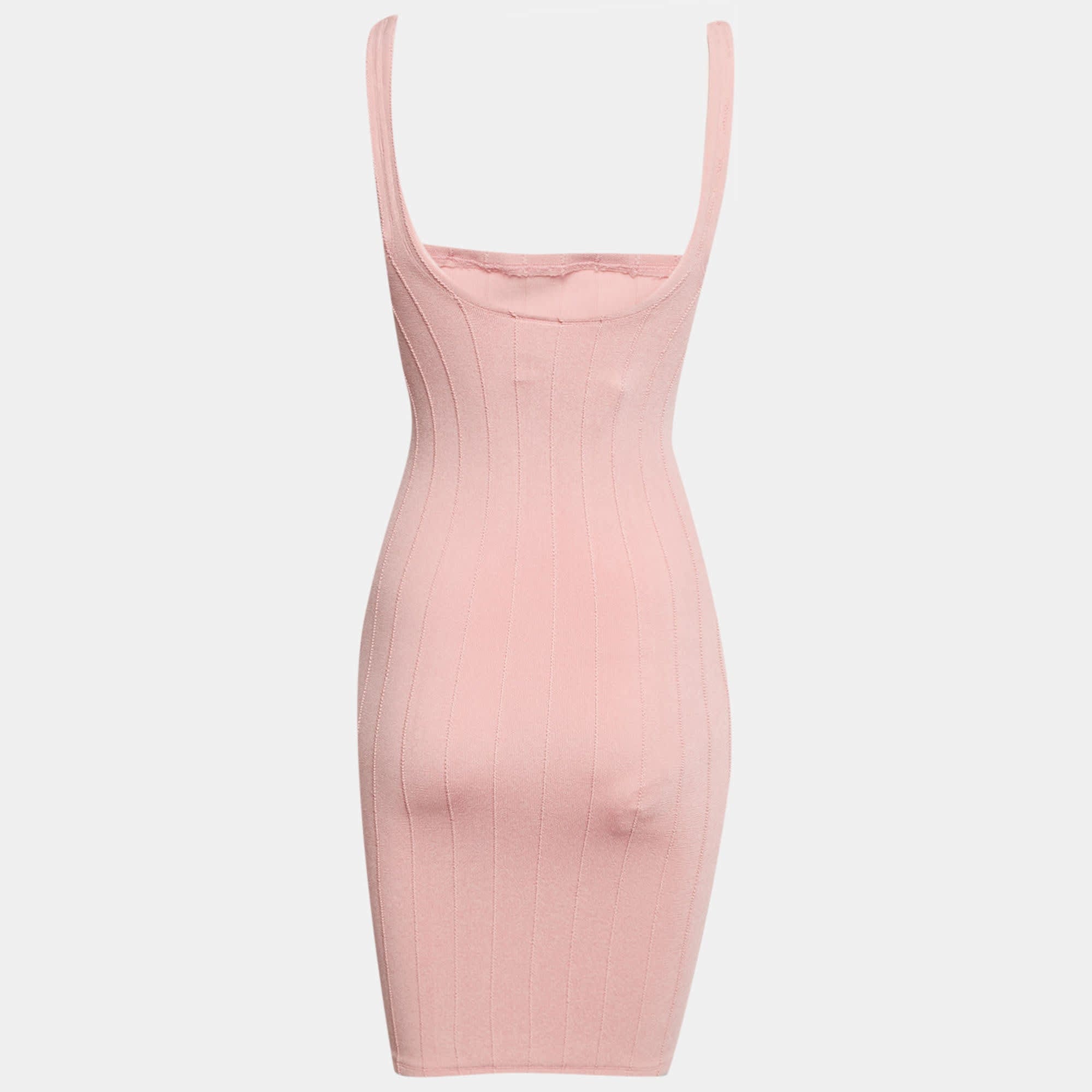 Hunza G Pink Stretch Knit Nile Mini Dress