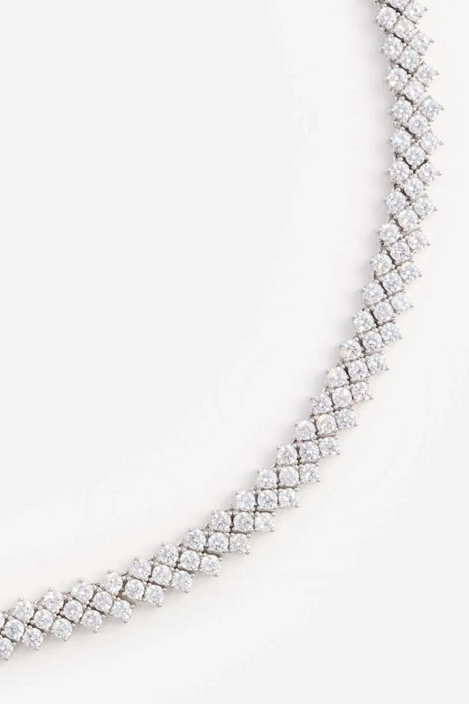 Self Portrait Crystal Necklace in Silver
