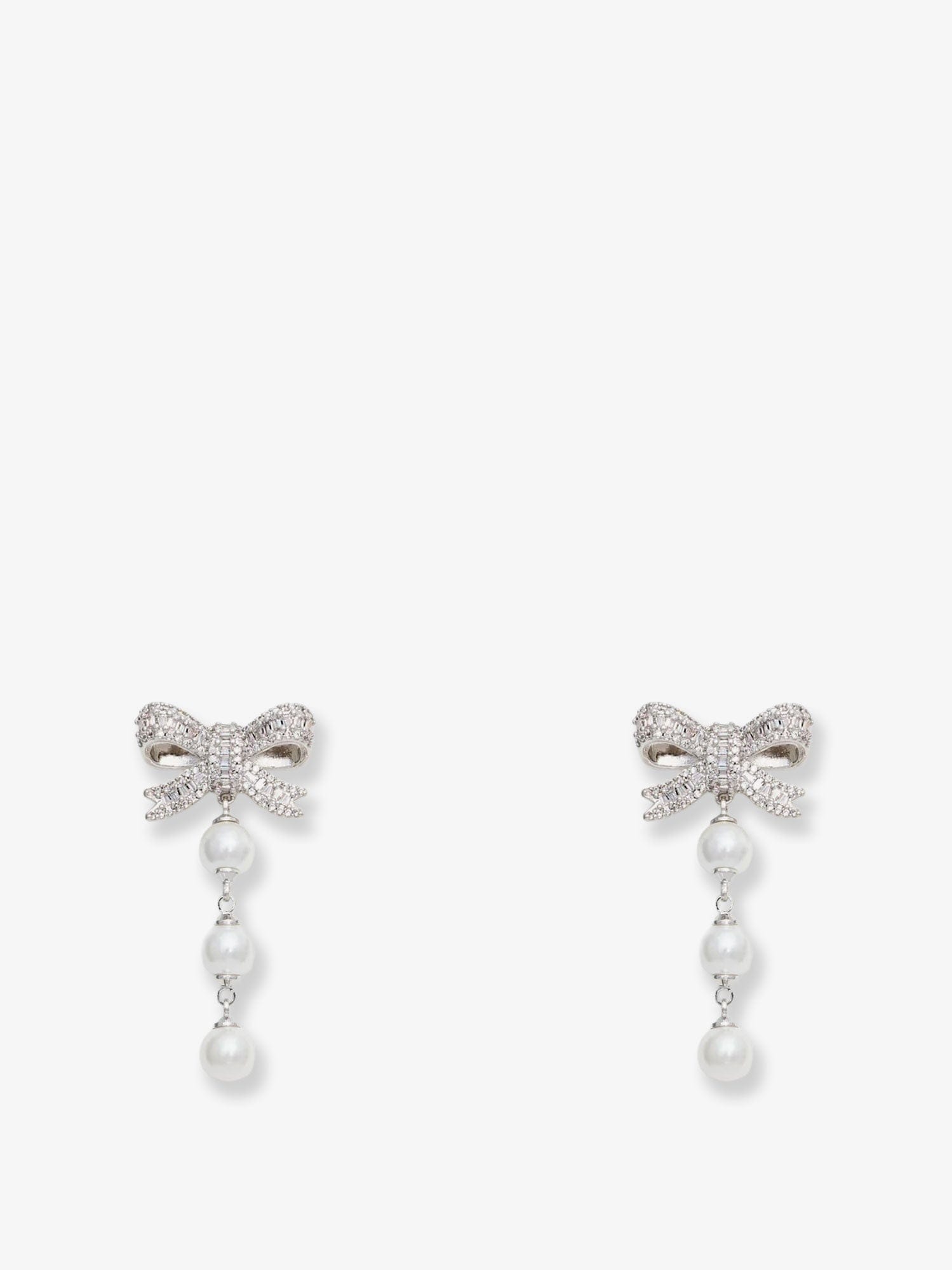 SELF Portrait Crystal Bow Pearl Droplet Earrings