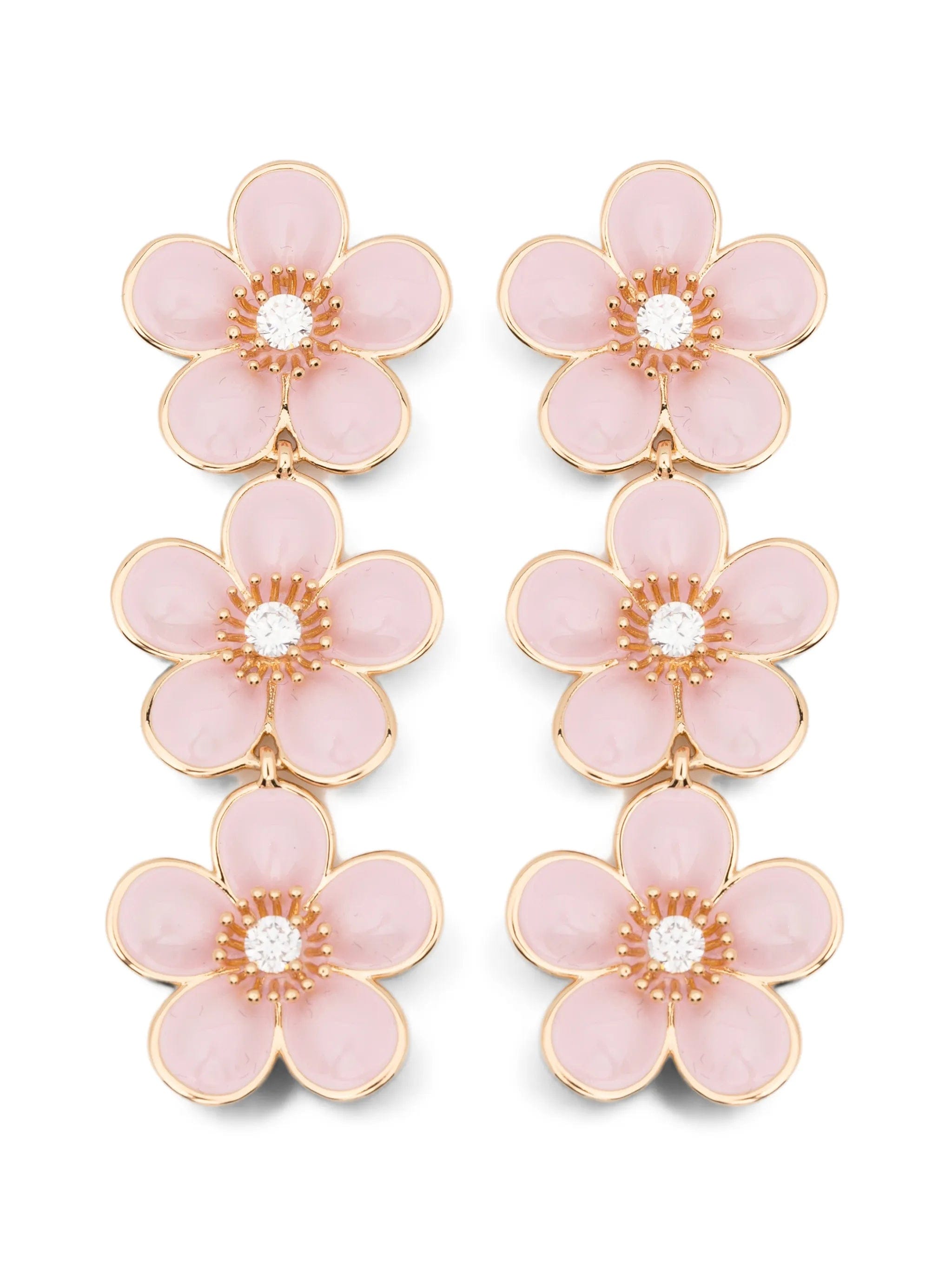Self-Portrait enamel - flower tiered earrings