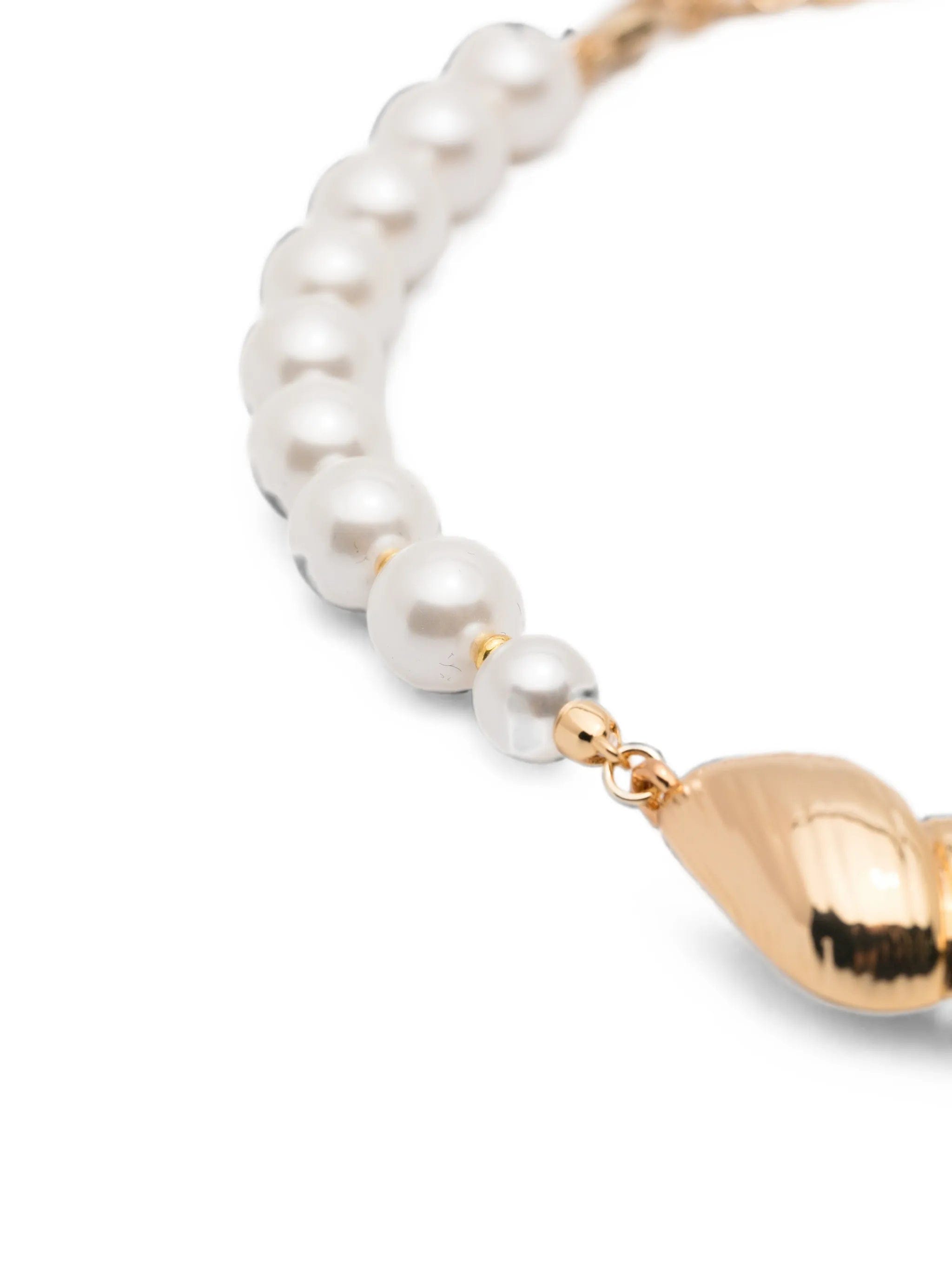 Self-Portrait shell - detail faux - pearl necklace