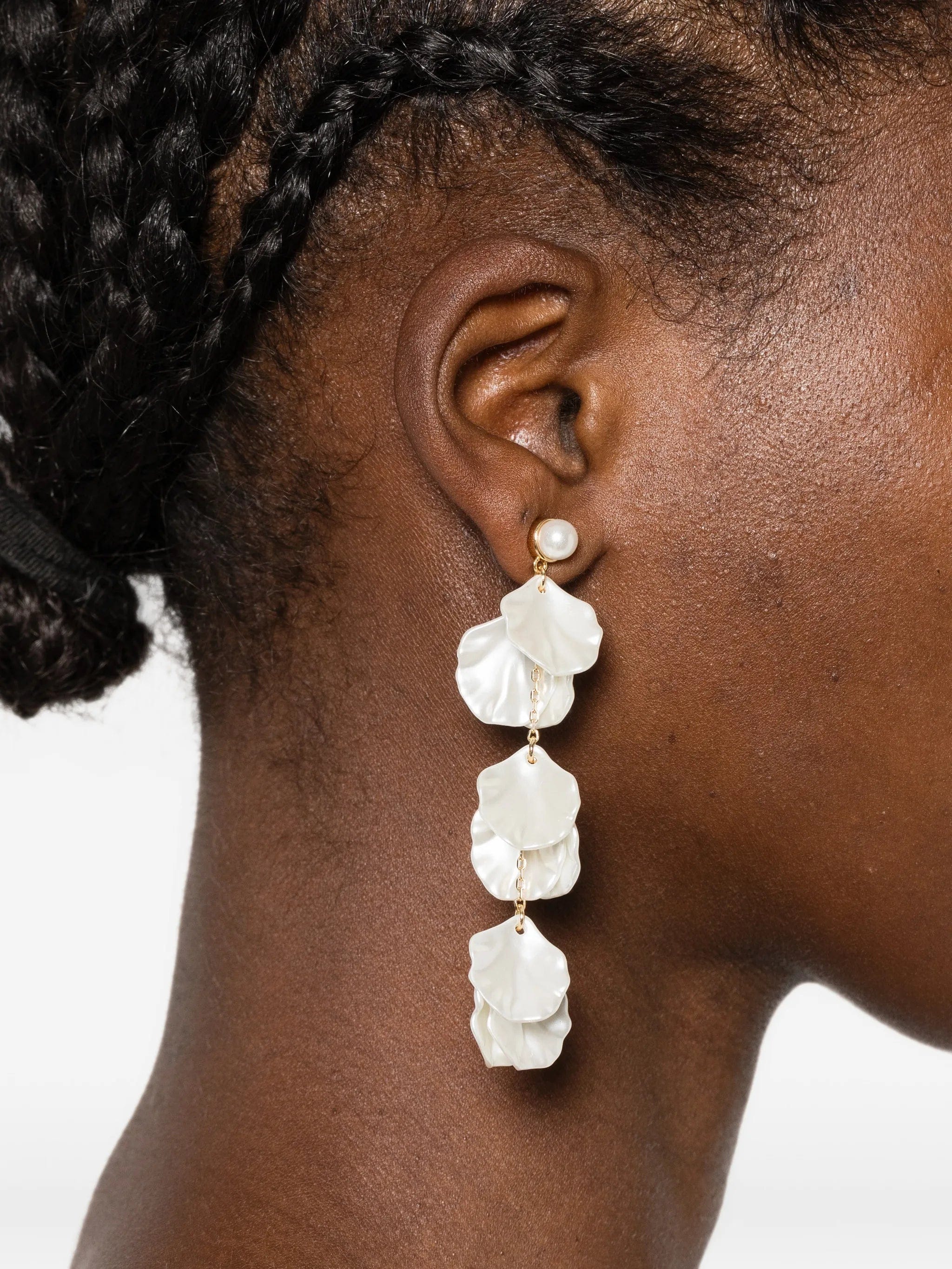 Self-Portrait petal - detail drop earrings