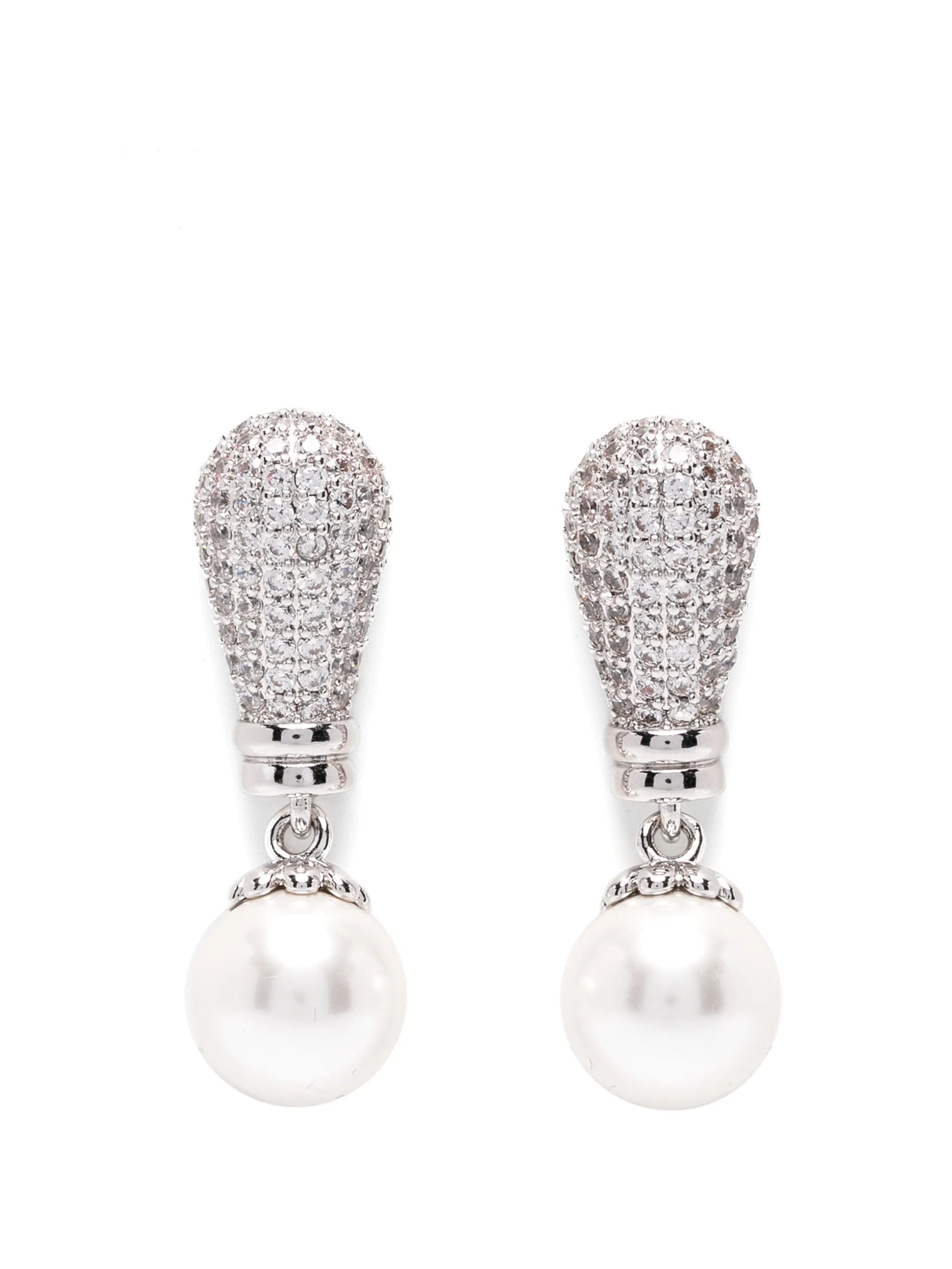 Self-Portrait Drio crystal - embellished pearl - drop earrings
