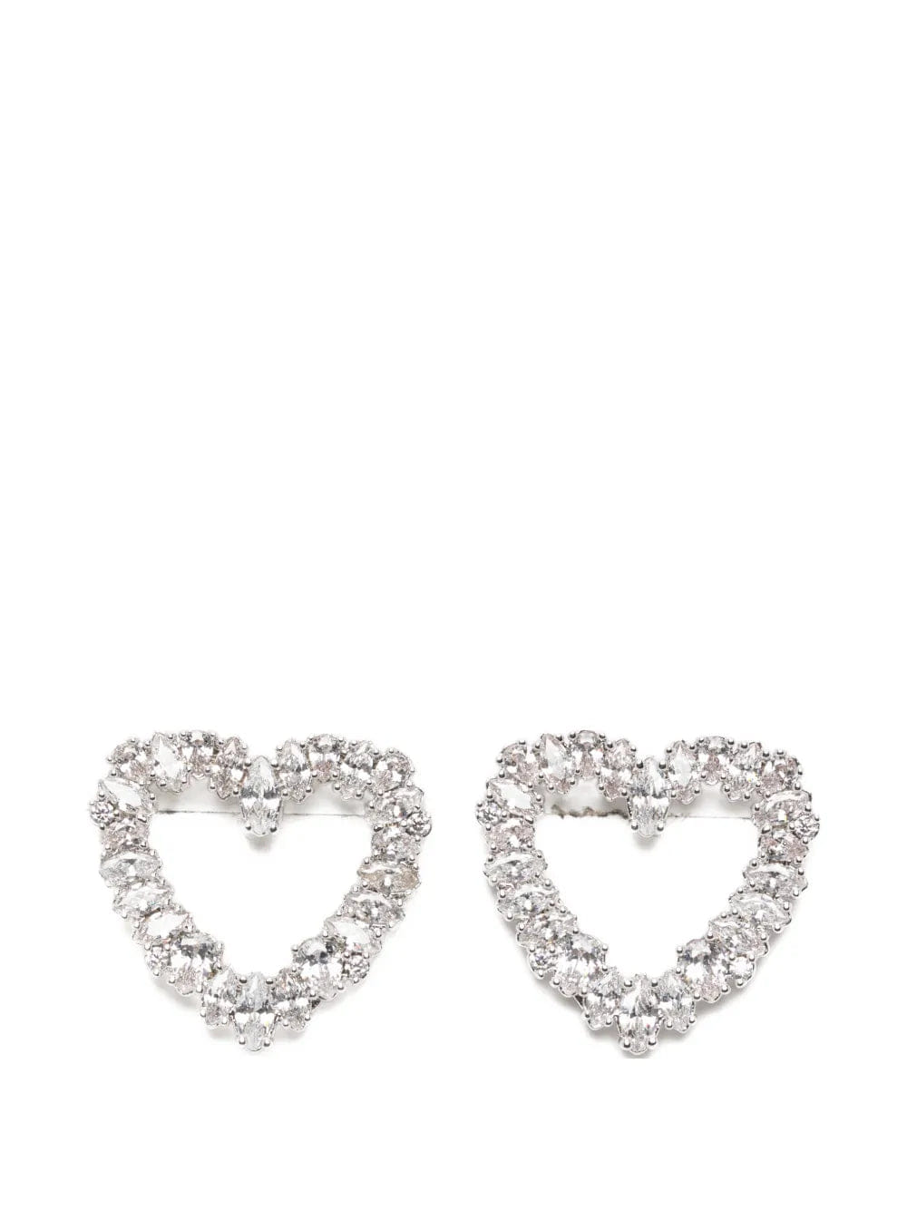 Self-Portrait crystal heart earrings