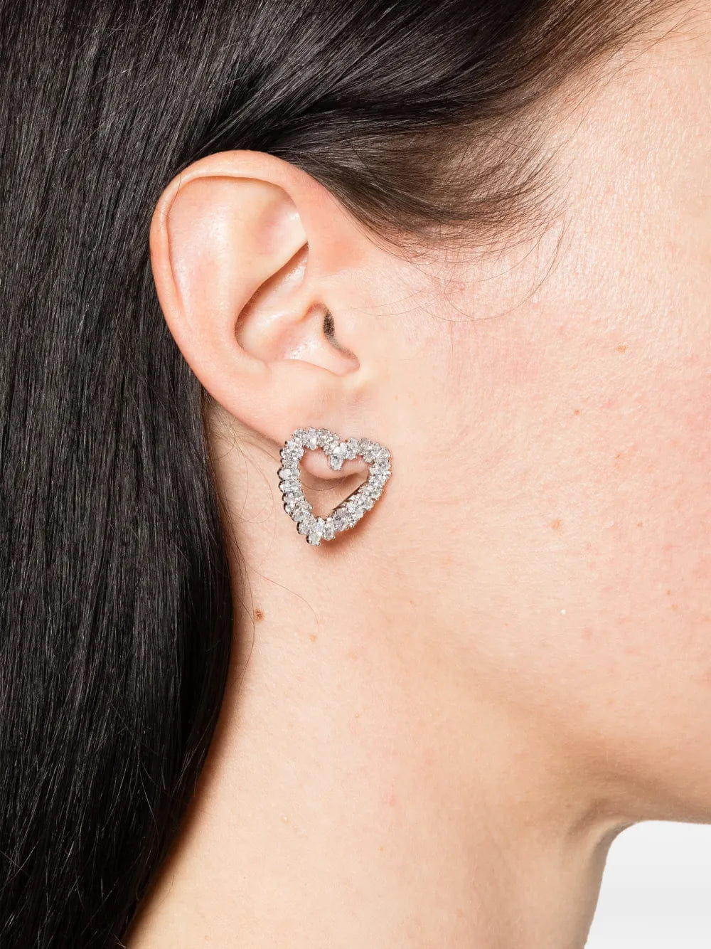 Self-Portrait crystal heart earrings