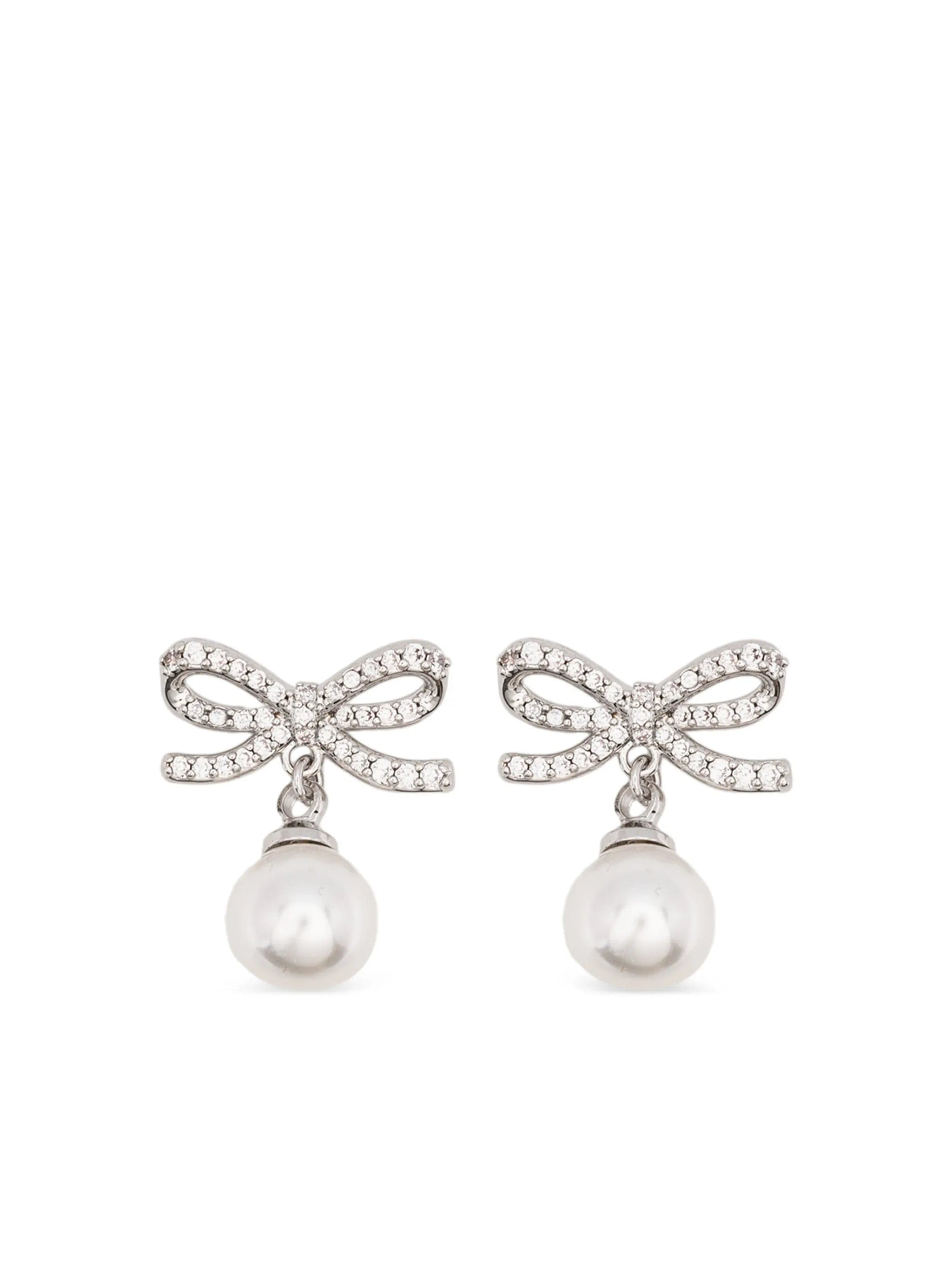 Self-Portrait bow drop earrings