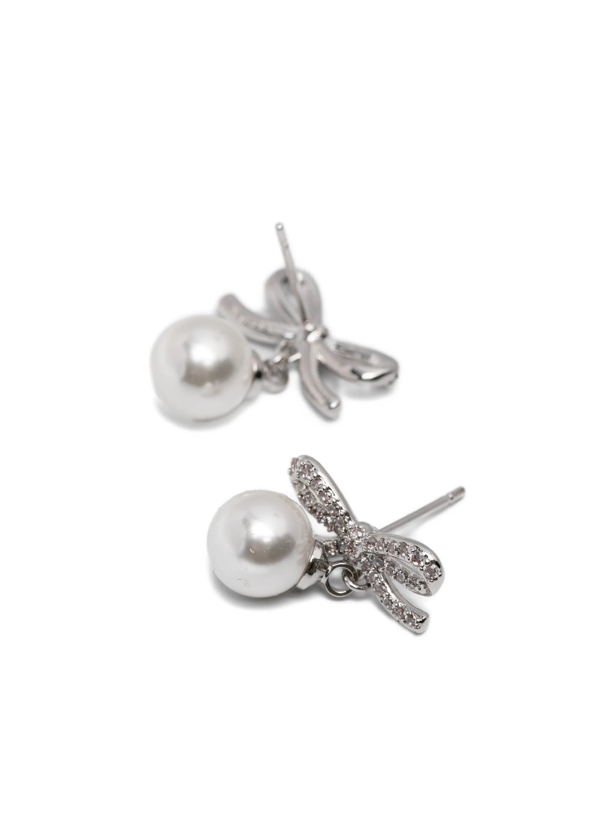 Self-Portrait bow drop earrings