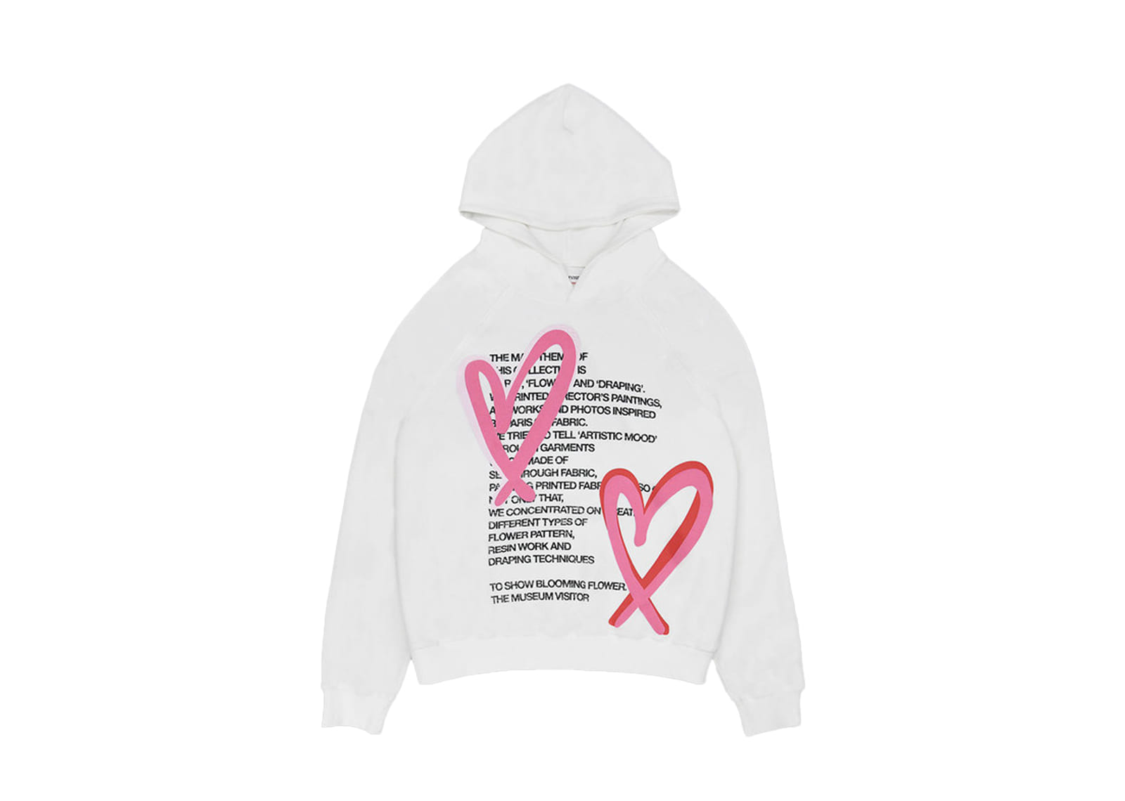 The Museum Visitor Heart Printed Inside - Out Hoodie White