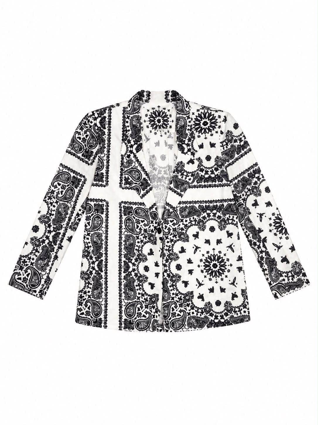 Maison Clad JACKET LINEN BANDANA BLACK WHITE DOVE MCL12296