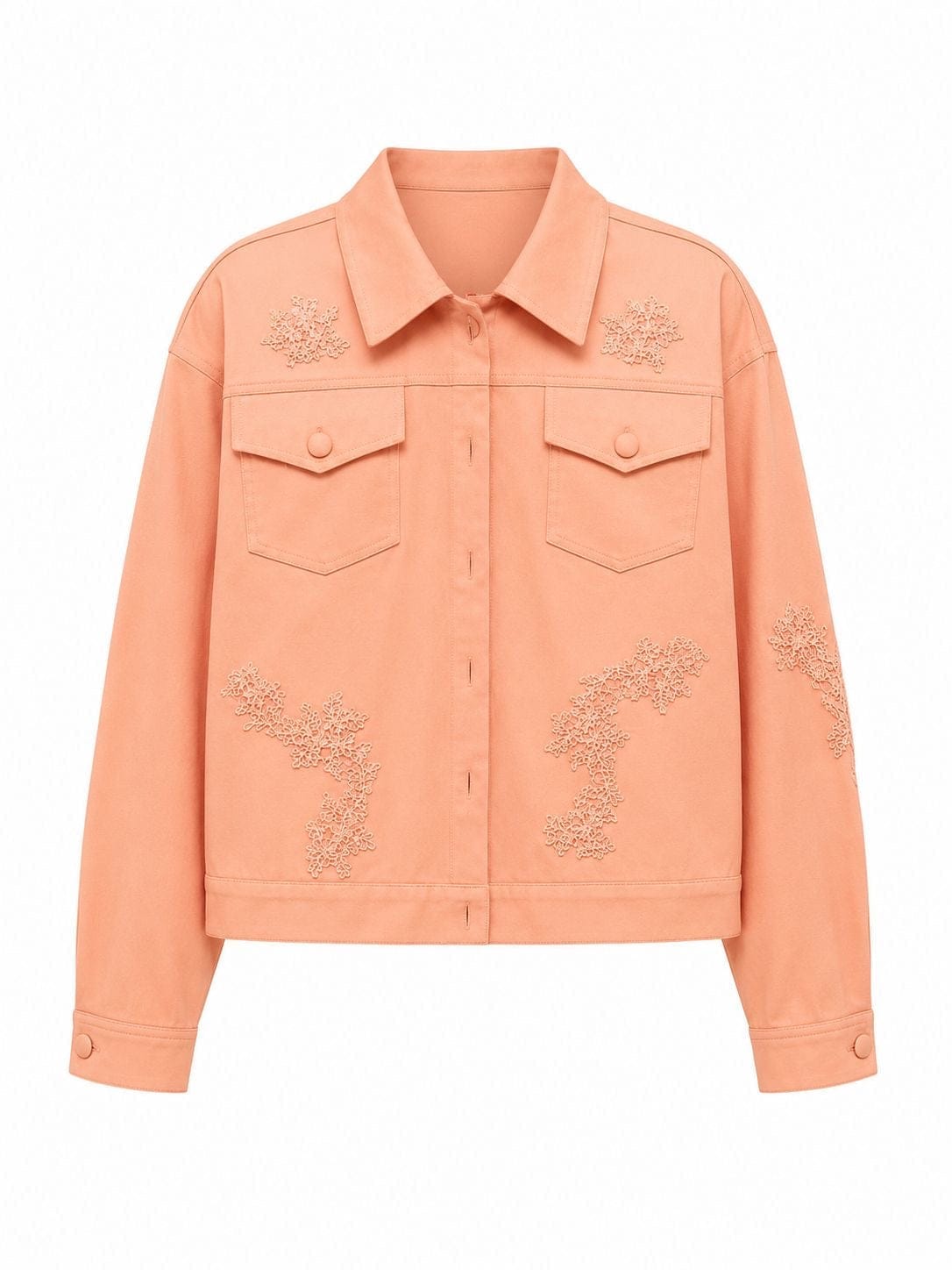 Maison Clad JACKET DENIM PEACH LACE EMBROIDERY MCL11466