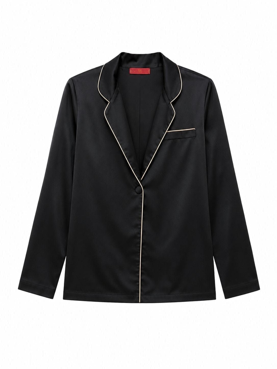 Maison Clad JACKET MARTINE DOUBLE SILK FABRIC GOLD PIPPING BLACK MCL11416