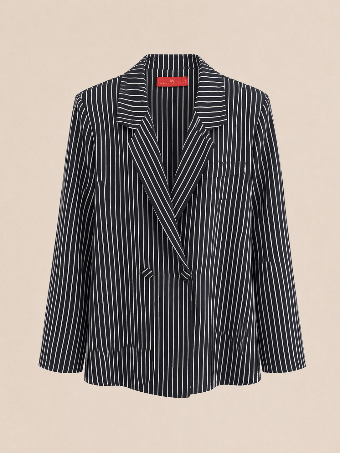 Maison Clad JACKET JUSTIN DOUBLE SILK PINSTRIPES BLACK WHITE MCL00973