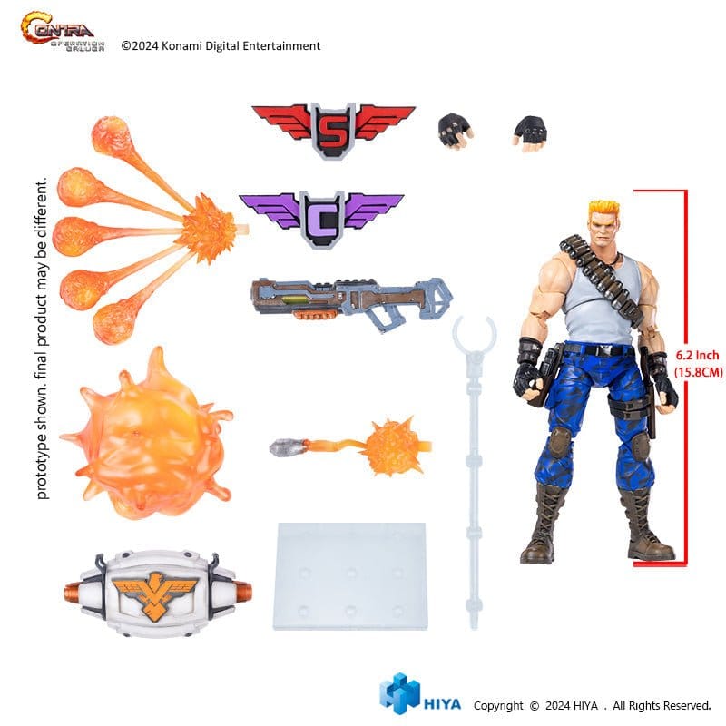 HIYA TOYS HIYA Exquisite Basic Series 1/12 Scale 6 Inch Contra Operation Galuga Lance Bean and Bill Rizer Action Figure