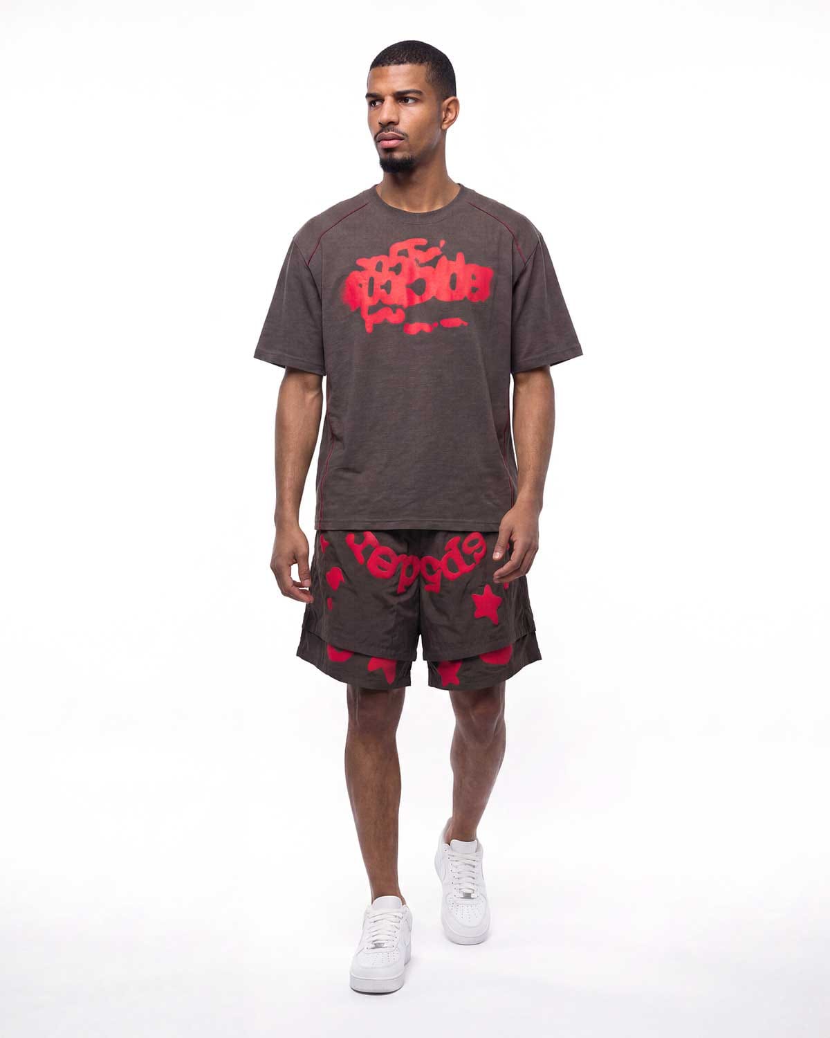 Sp5der Worldwide Sp5der Double Layer Short Slate Grey