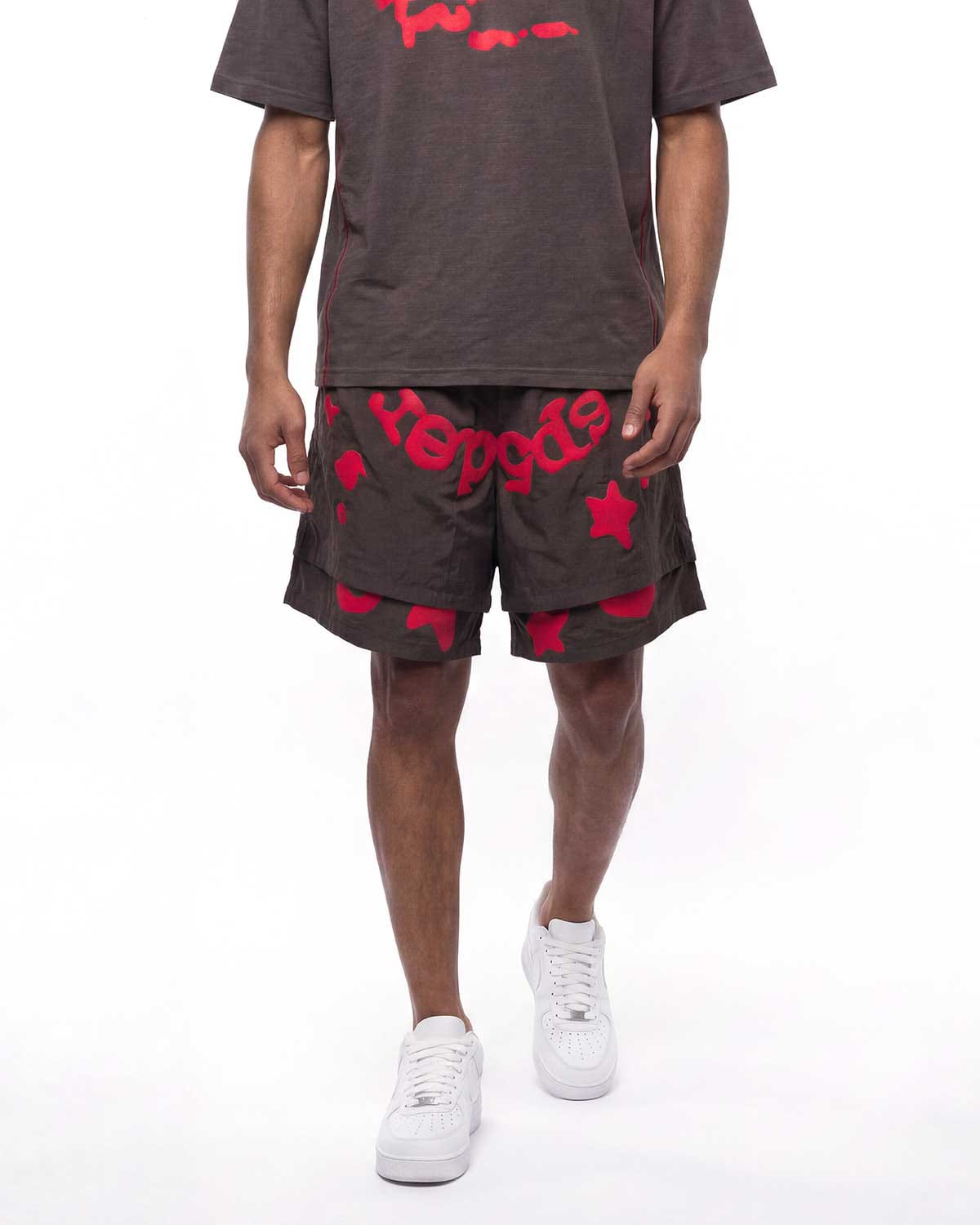 Sp5der Worldwide Sp5der Double Layer Short Slate Grey