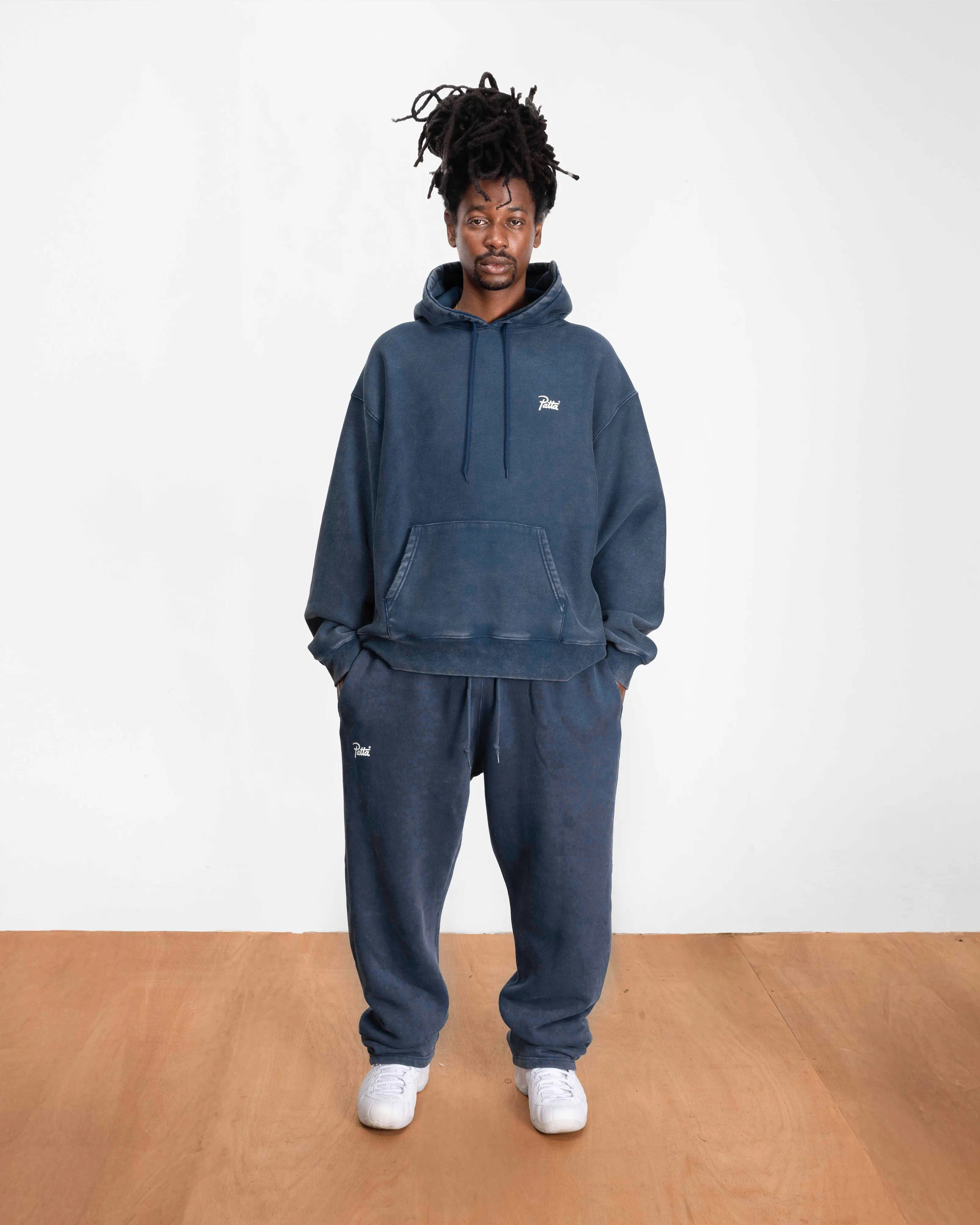 Classic Patta Classic Acid Washed Straight Leg Jogging Pants (Estate Blue)
