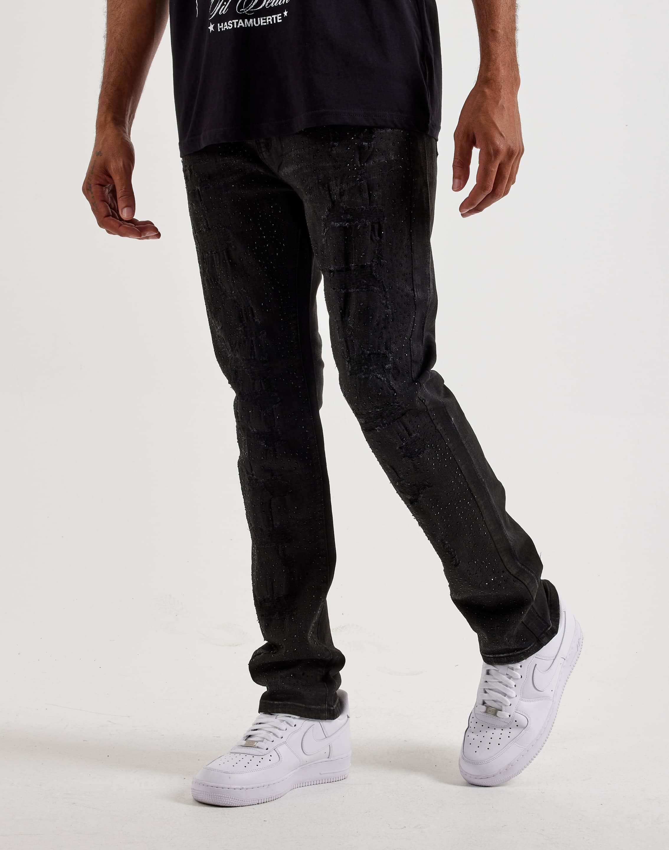 Waimea Rhinestone Distressed Skinny Jeans
