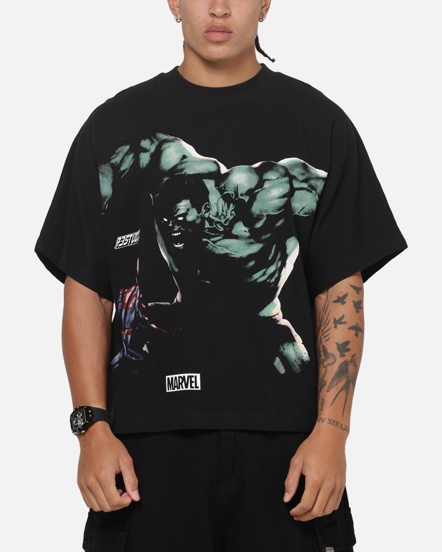 73studio Marvel Hulk Vs Spider - Man T - Shirt Black