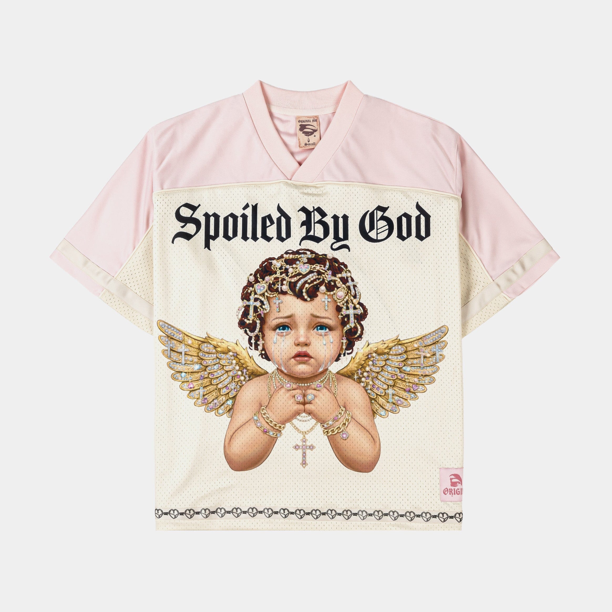 Original SIN Spoiled Angel Mesh Womens Jersey (Cream/Pink)