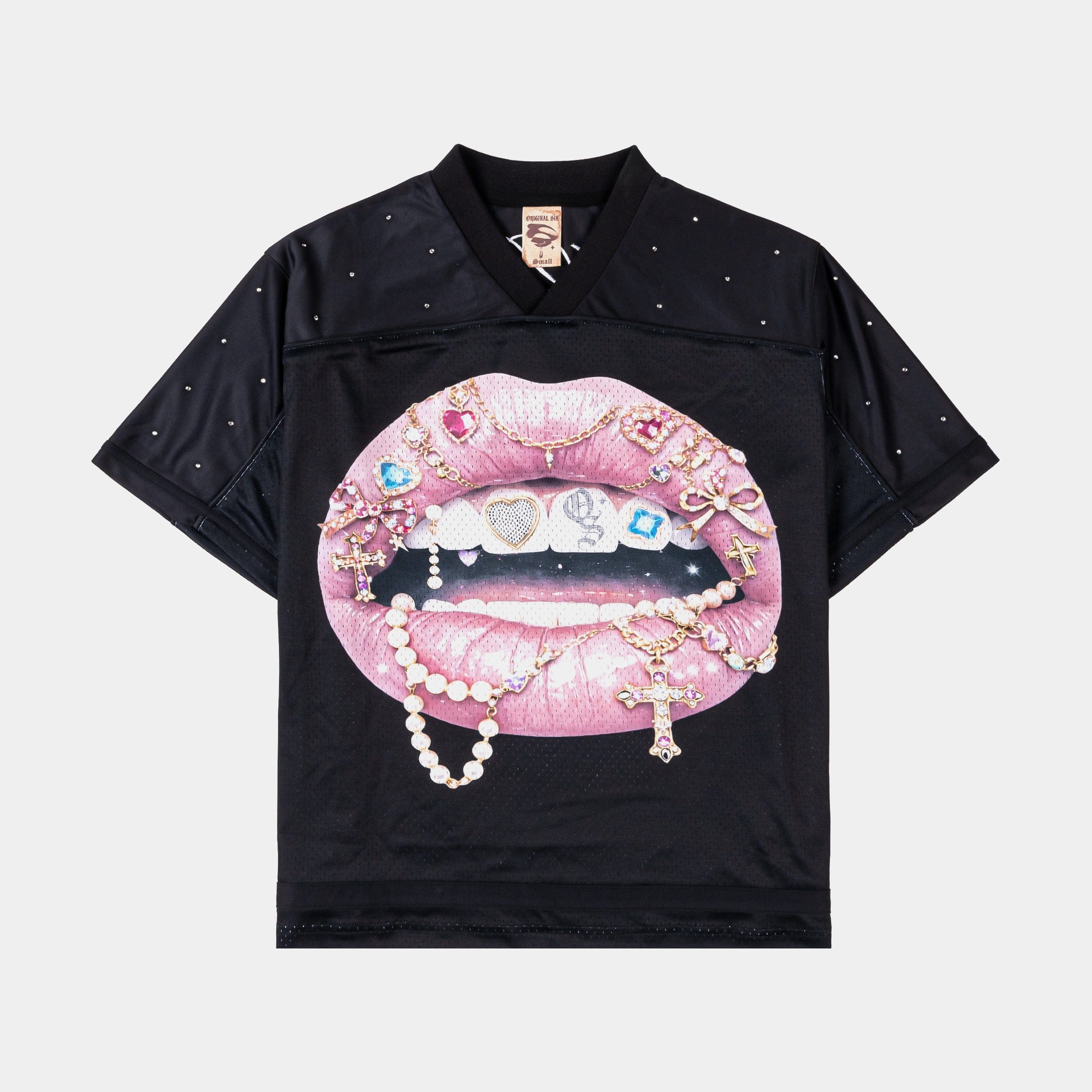 Original SIN Spoiled Lips Mesh Womens Jersey (Black/Pink)
