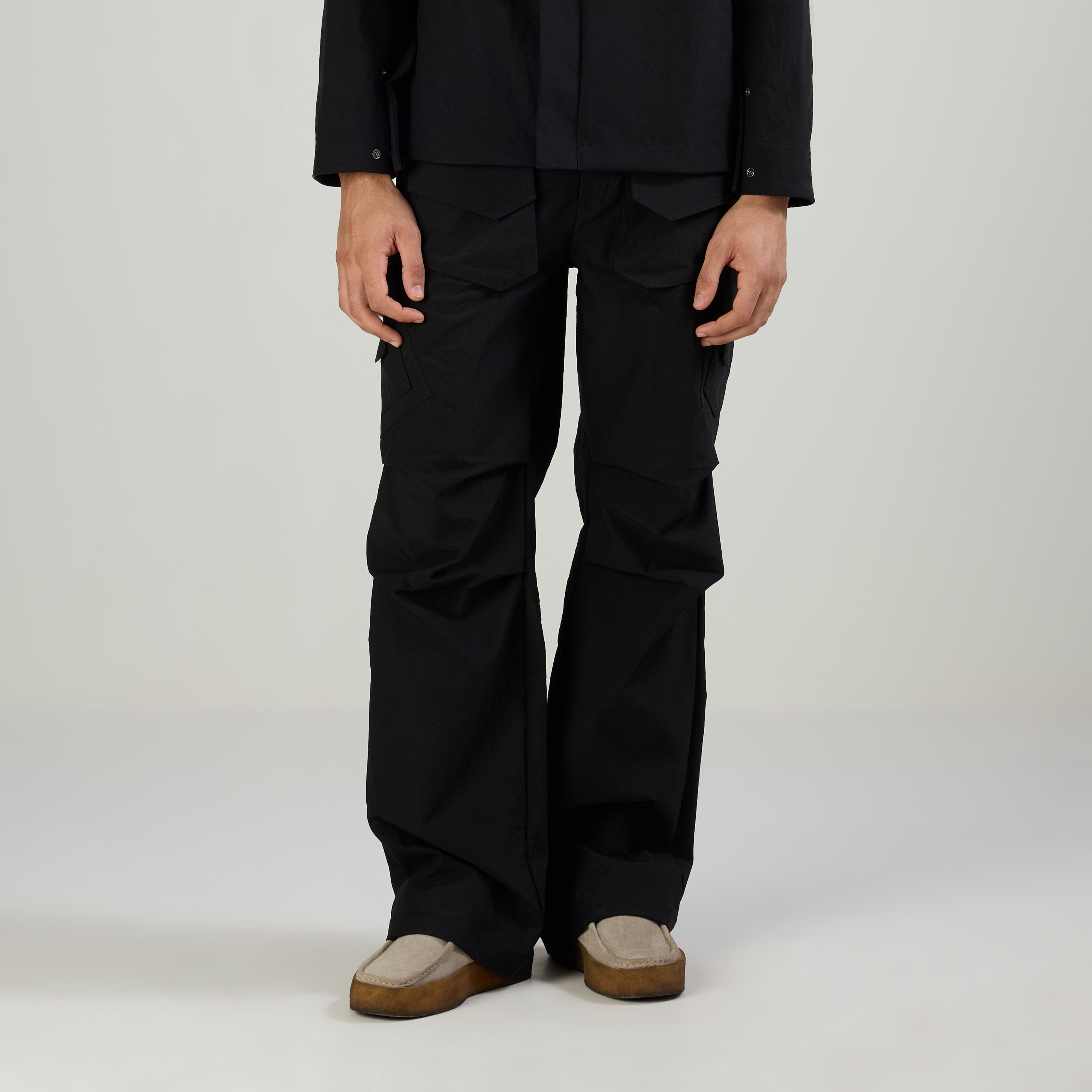 Warping Theories PARACHUTE PANTS TYPE - 2 - BLACK
