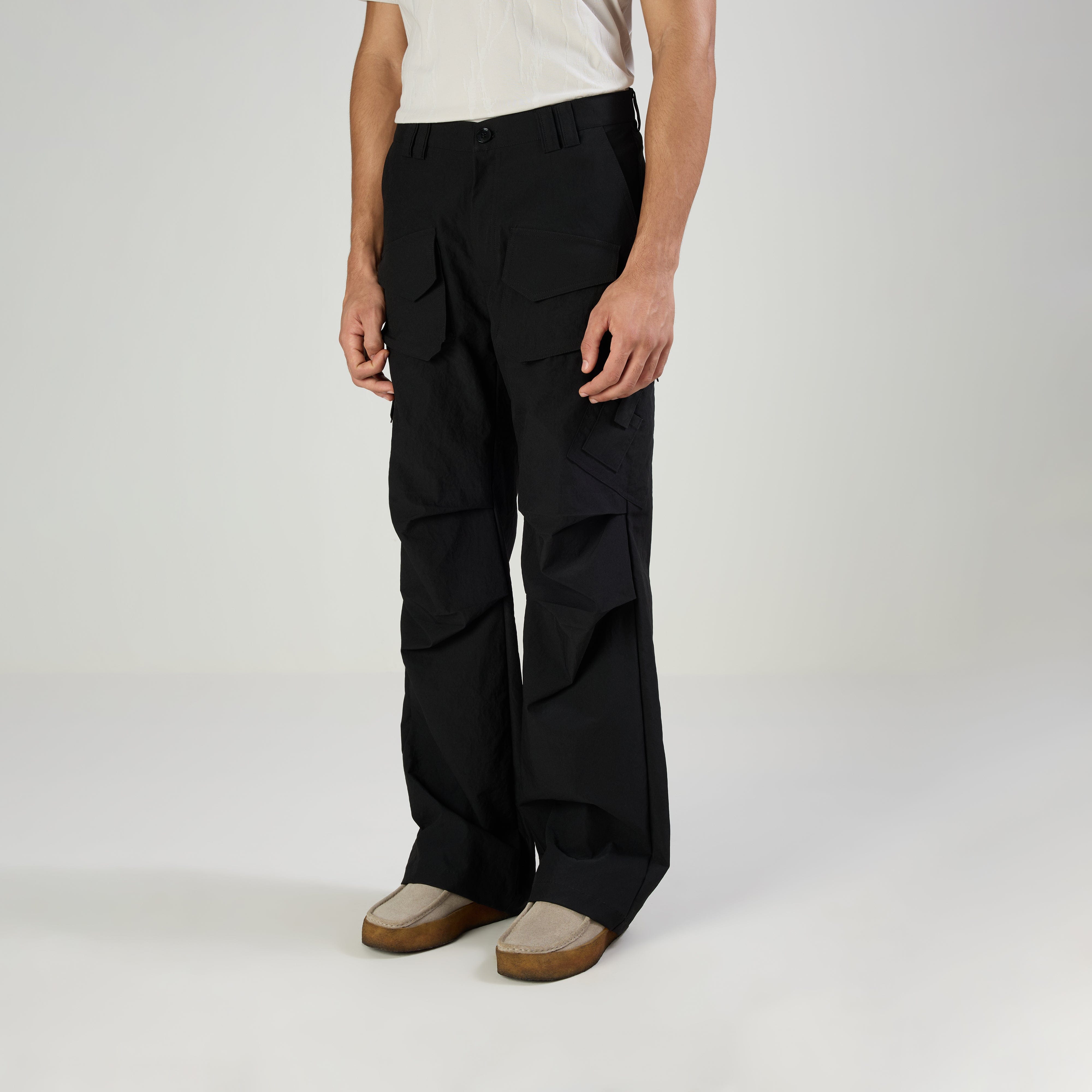 Warping Theories PARACHUTE PANTS TYPE - 2 - BLACK