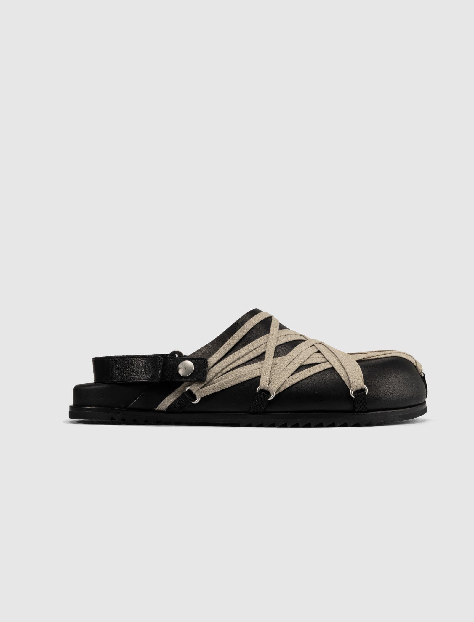 RICK OWENS Mainline HOLLYWOOD MEGALACED MULE GRANOLA/BLACK