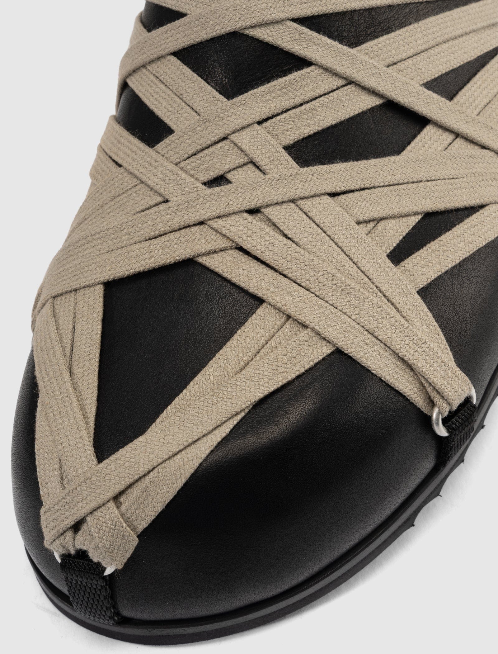 RICK OWENS Mainline HOLLYWOOD MEGALACED MULE GRANOLA/BLACK