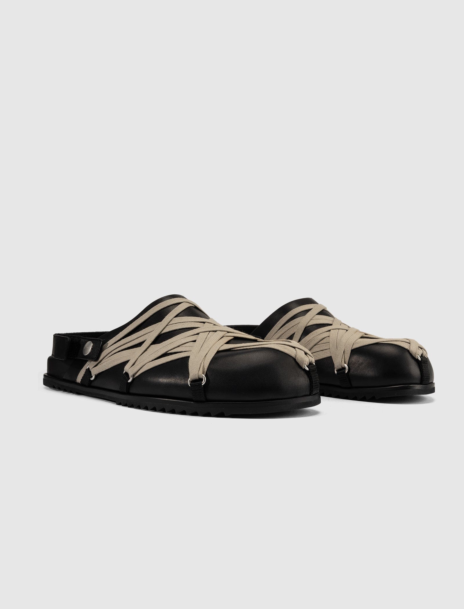RICK OWENS Mainline HOLLYWOOD MEGALACED MULE GRANOLA/BLACK