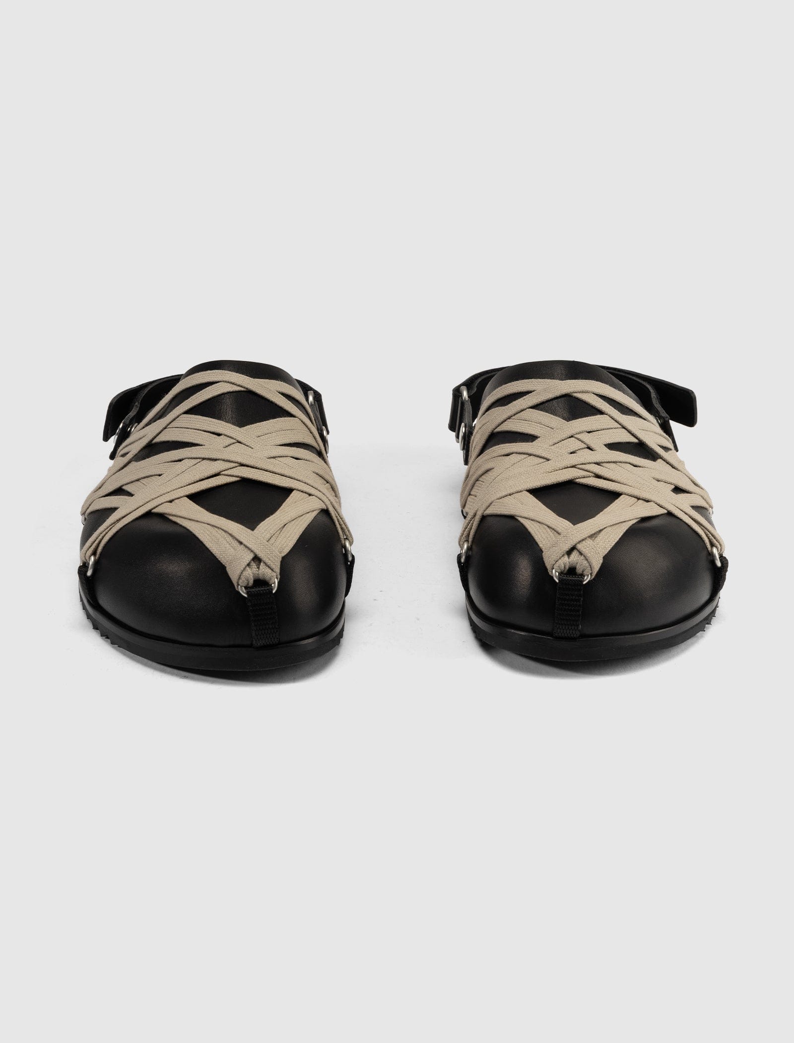 RICK OWENS Mainline HOLLYWOOD MEGALACED MULE GRANOLA/BLACK