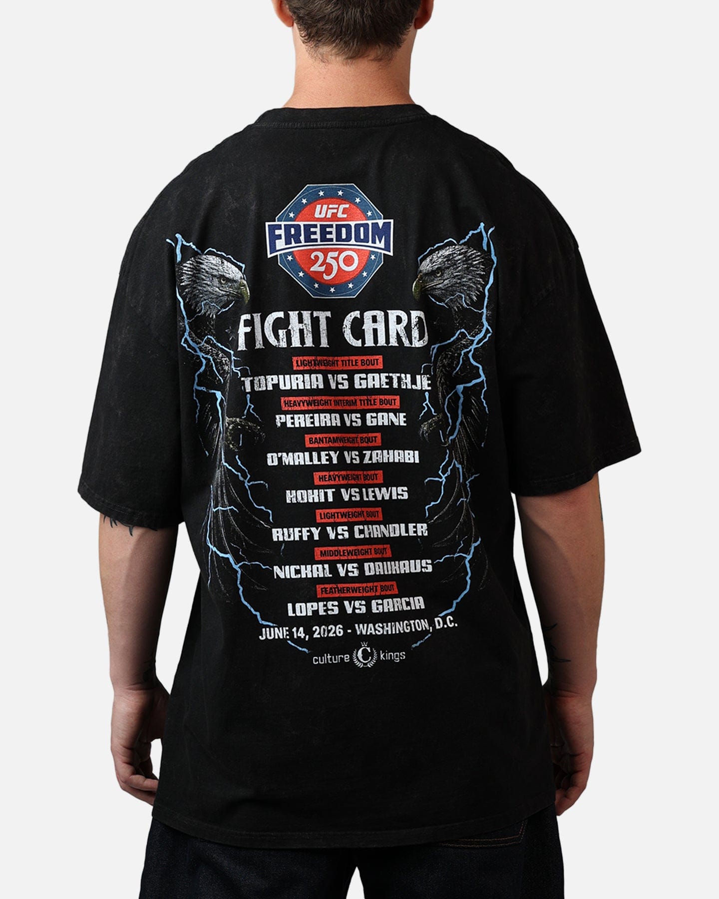 Culture KINGS UFC By Culture Kings UFC 250 Freedom T - Shirt Black Acidwash