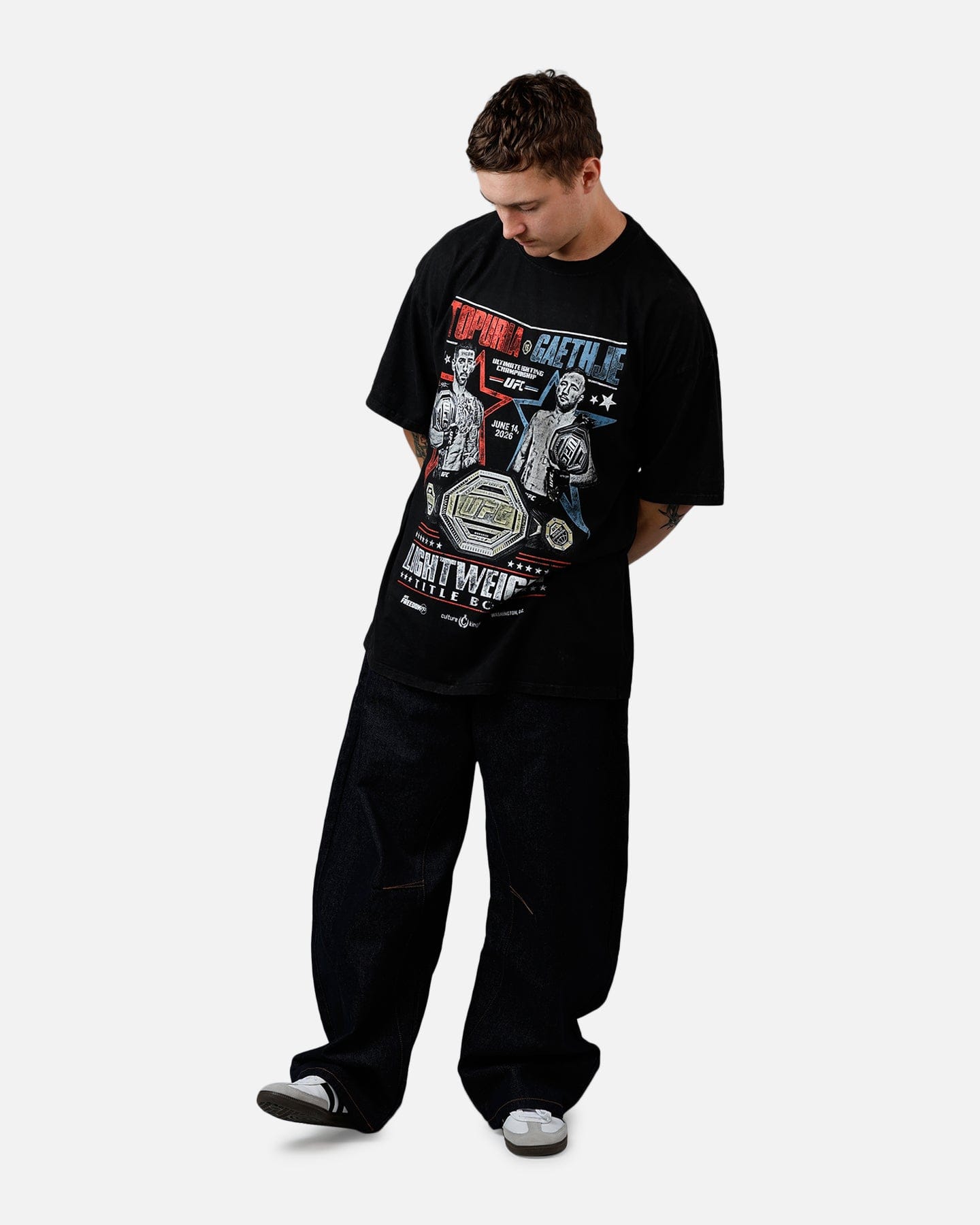 Culture KINGS UFC By Culture Kings UFC 250 Topuria Vs Gaethje T - Shirt Black Acidwash