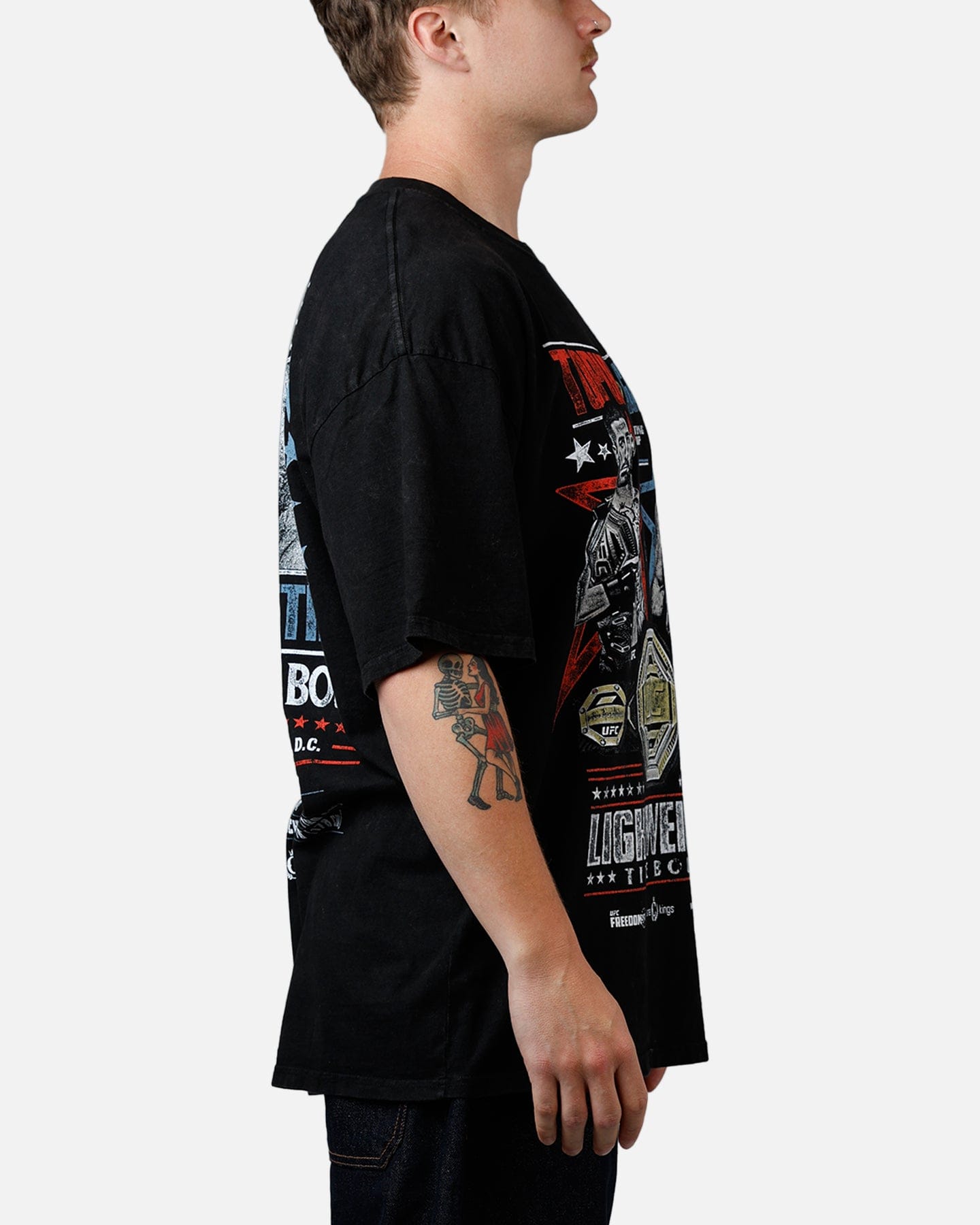 Culture KINGS UFC By Culture Kings UFC 250 Topuria Vs Gaethje T - Shirt Black Acidwash