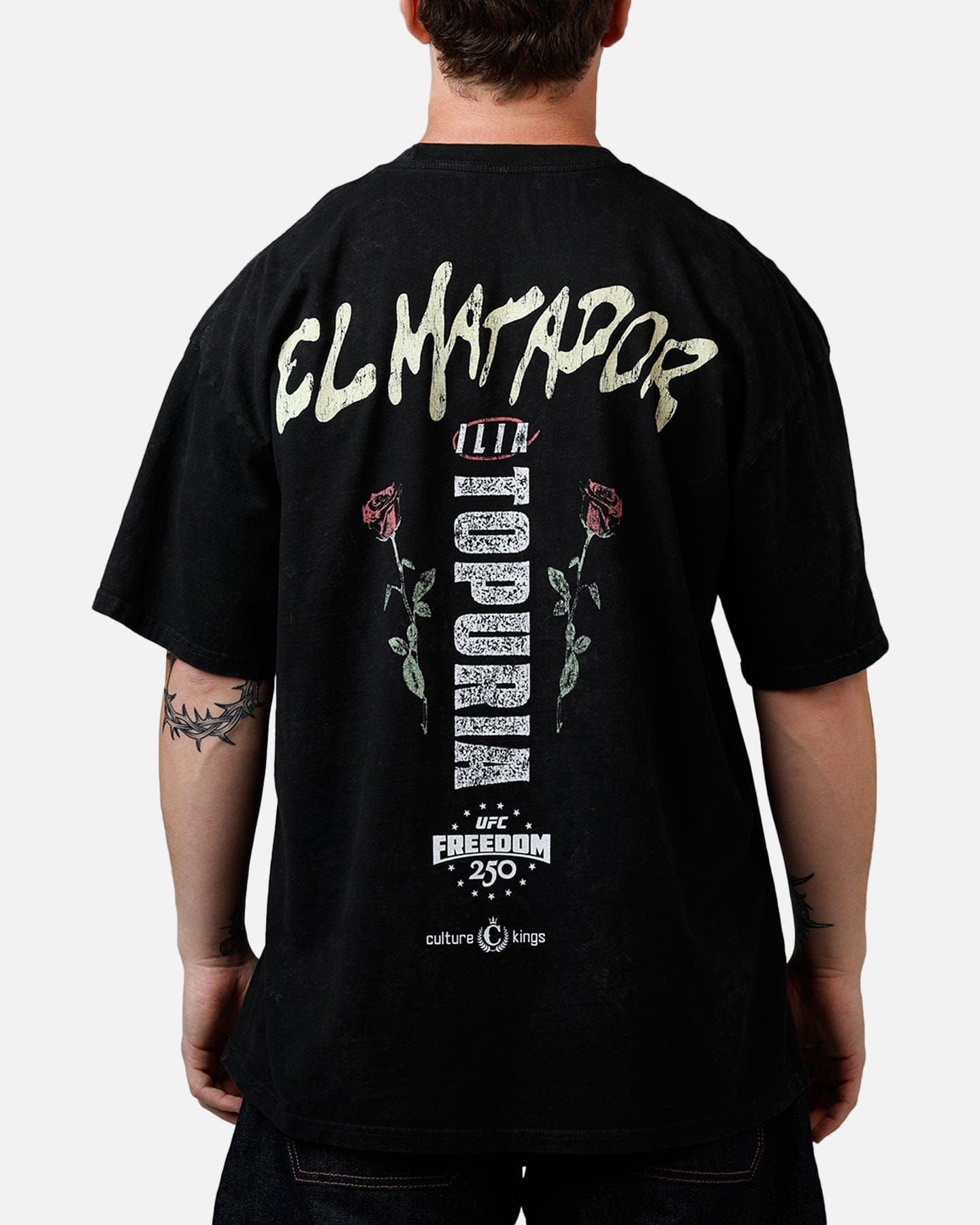 ILIA UFC By Culture Kings UFC 250 Ilia Topuria T - Shirt Black Acidwash
