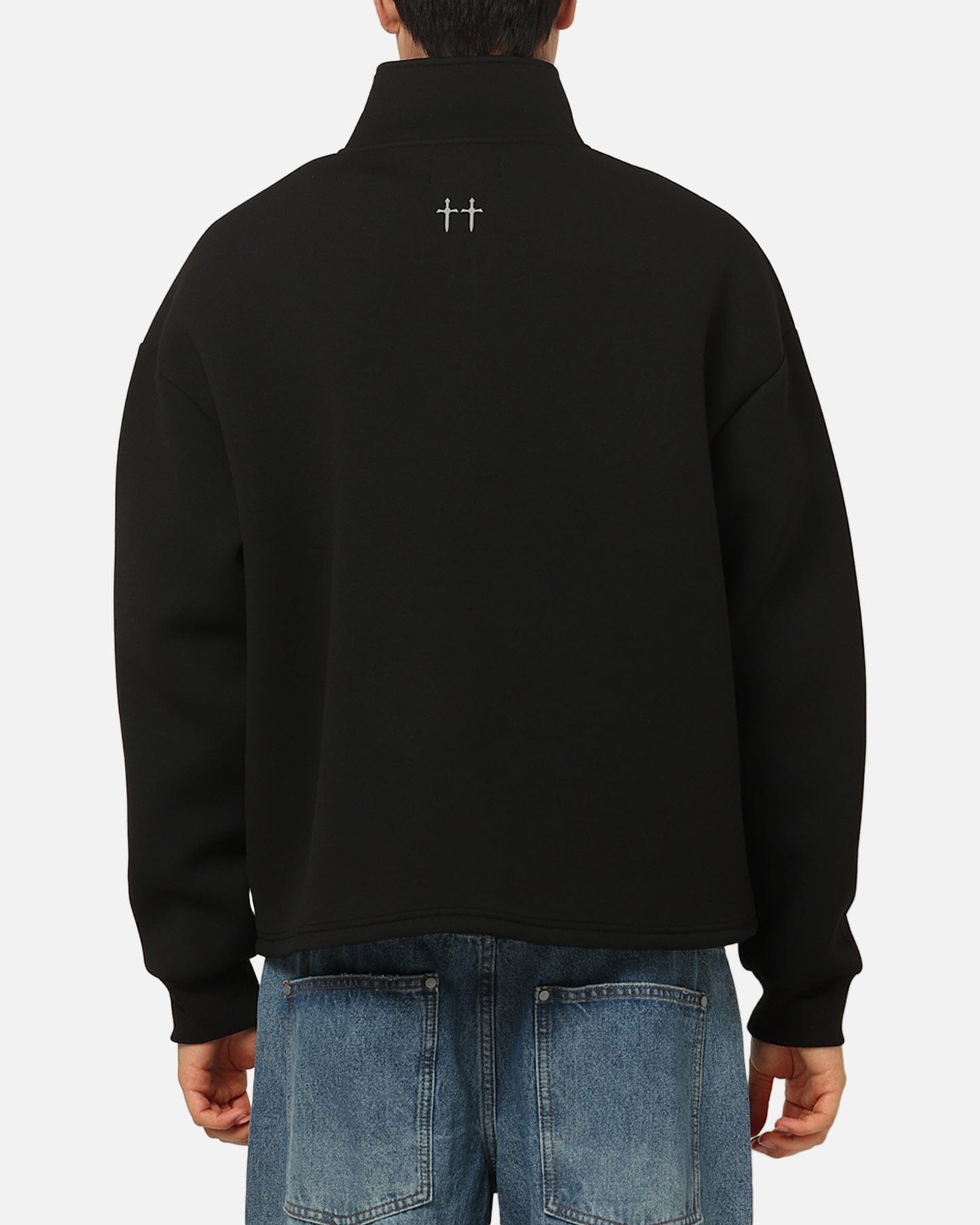 Saint Morta Athltc Quarter Zip Crewneck Black
