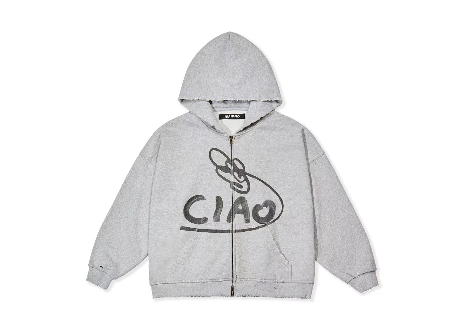 Isaidno Ciao Zip Up Hoodie Grey