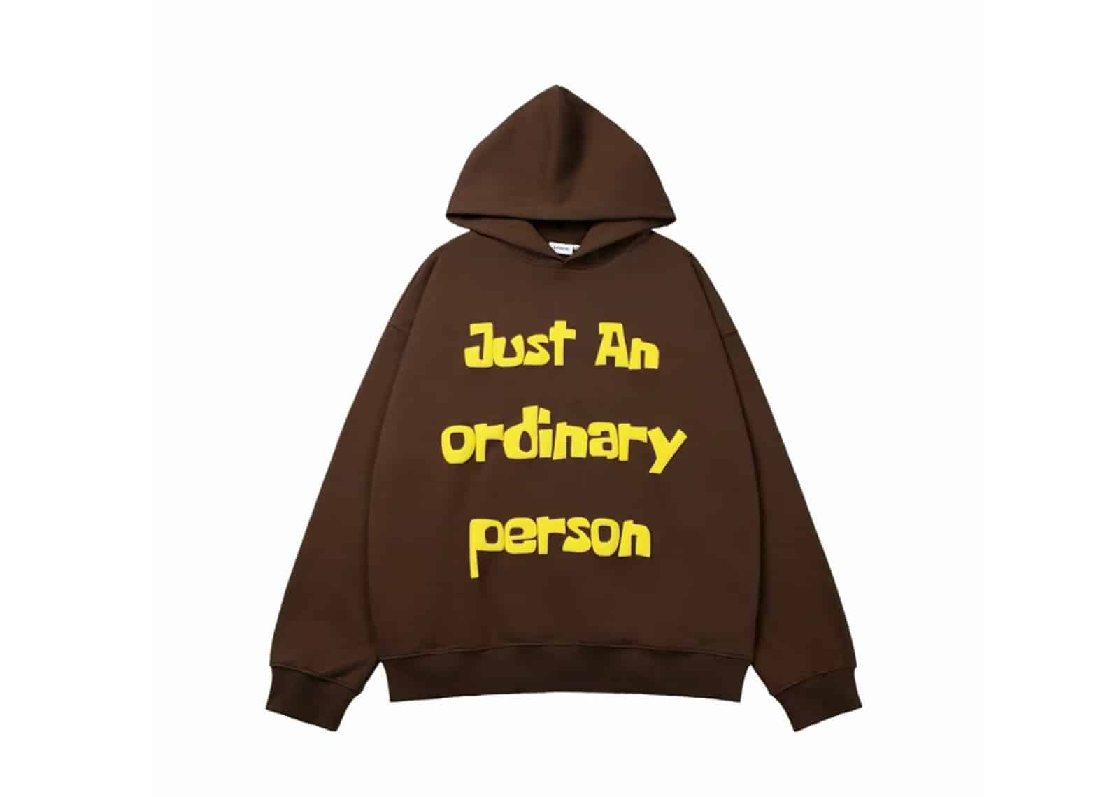 Epochbrand Slogan Puff Print Hoodie Brown