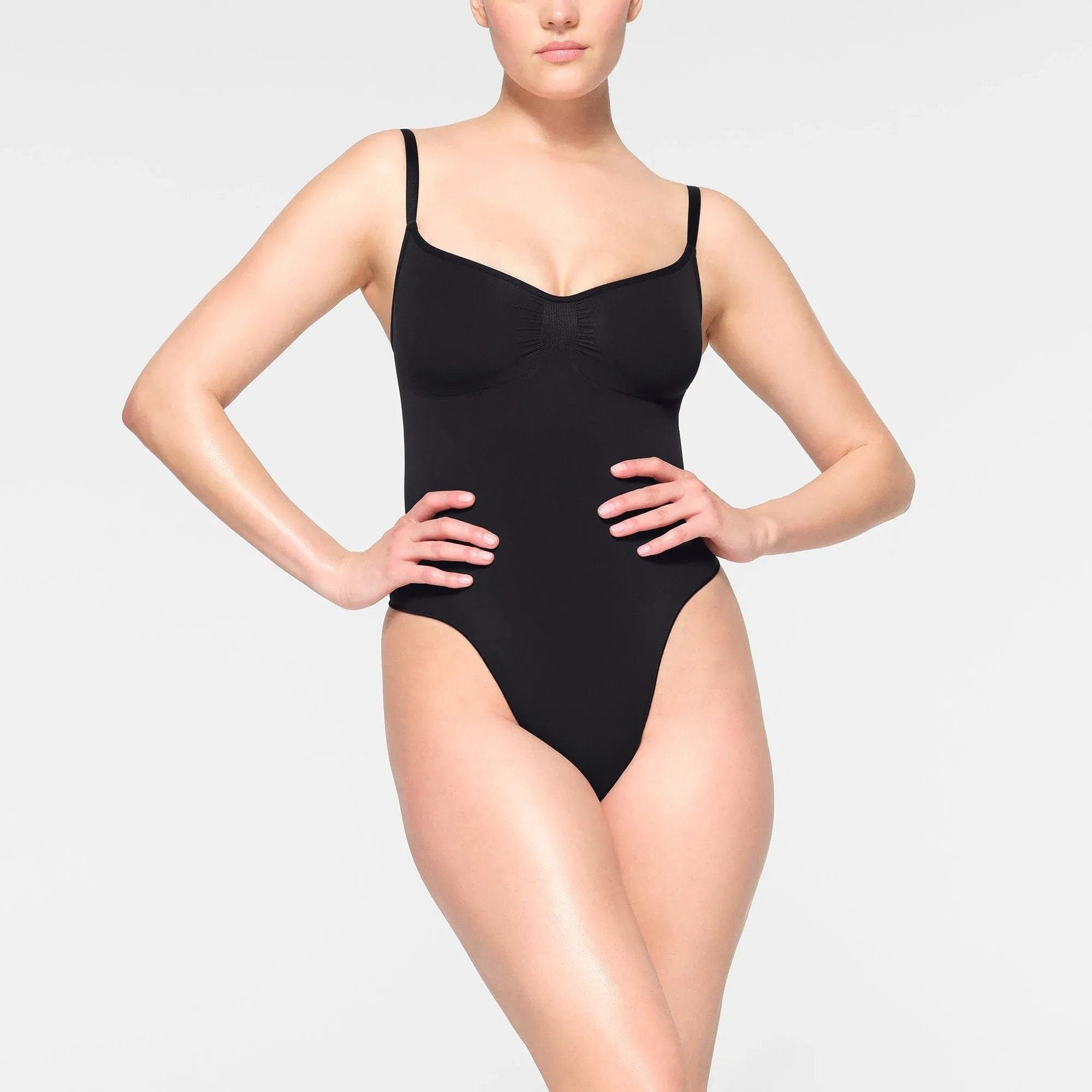 SEAMLESS SCULPT Skims Seamless Sculpt Thong Bodysuit Onyx