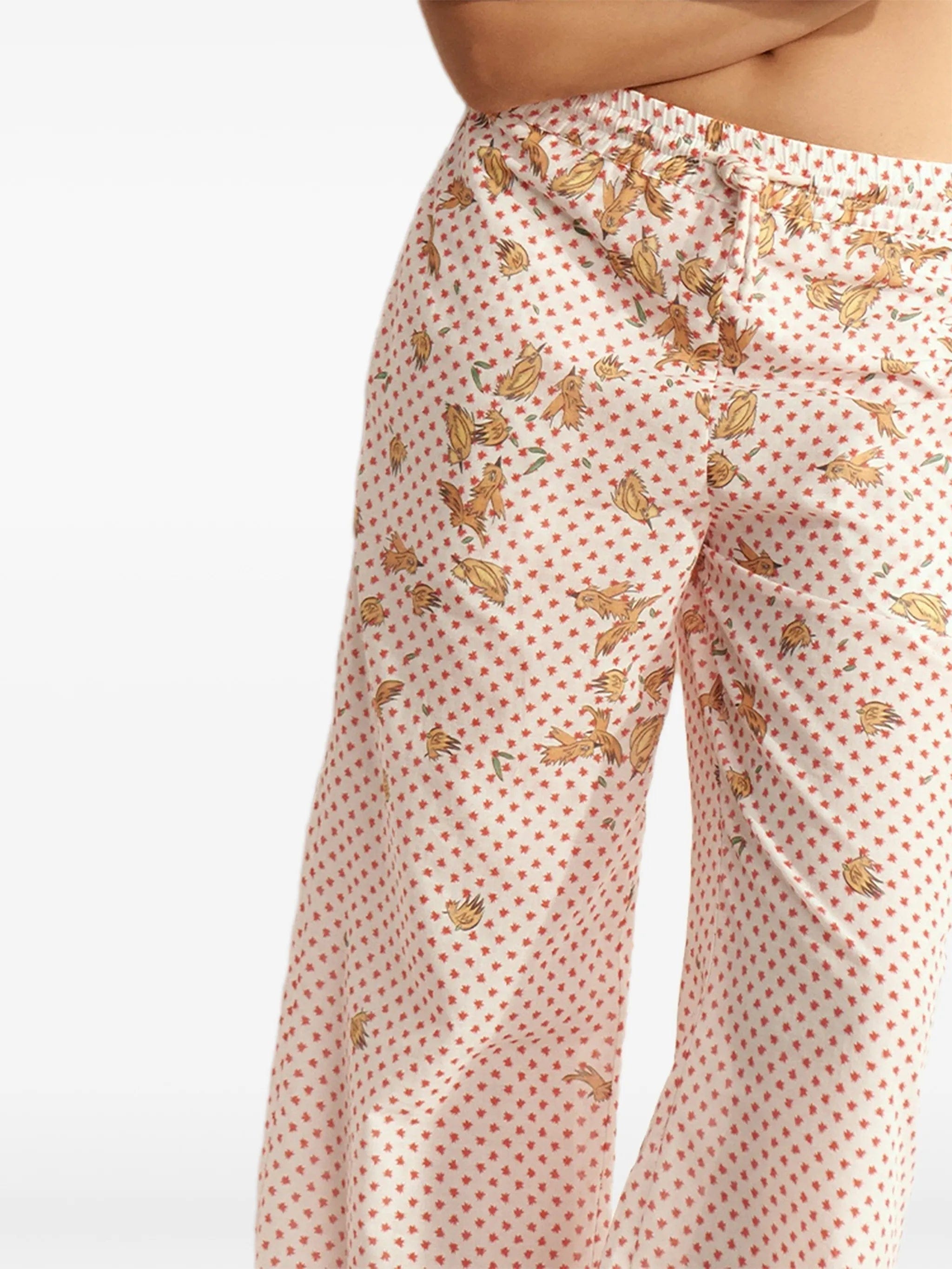 Donde Esteban bird - print polka - dot trousers