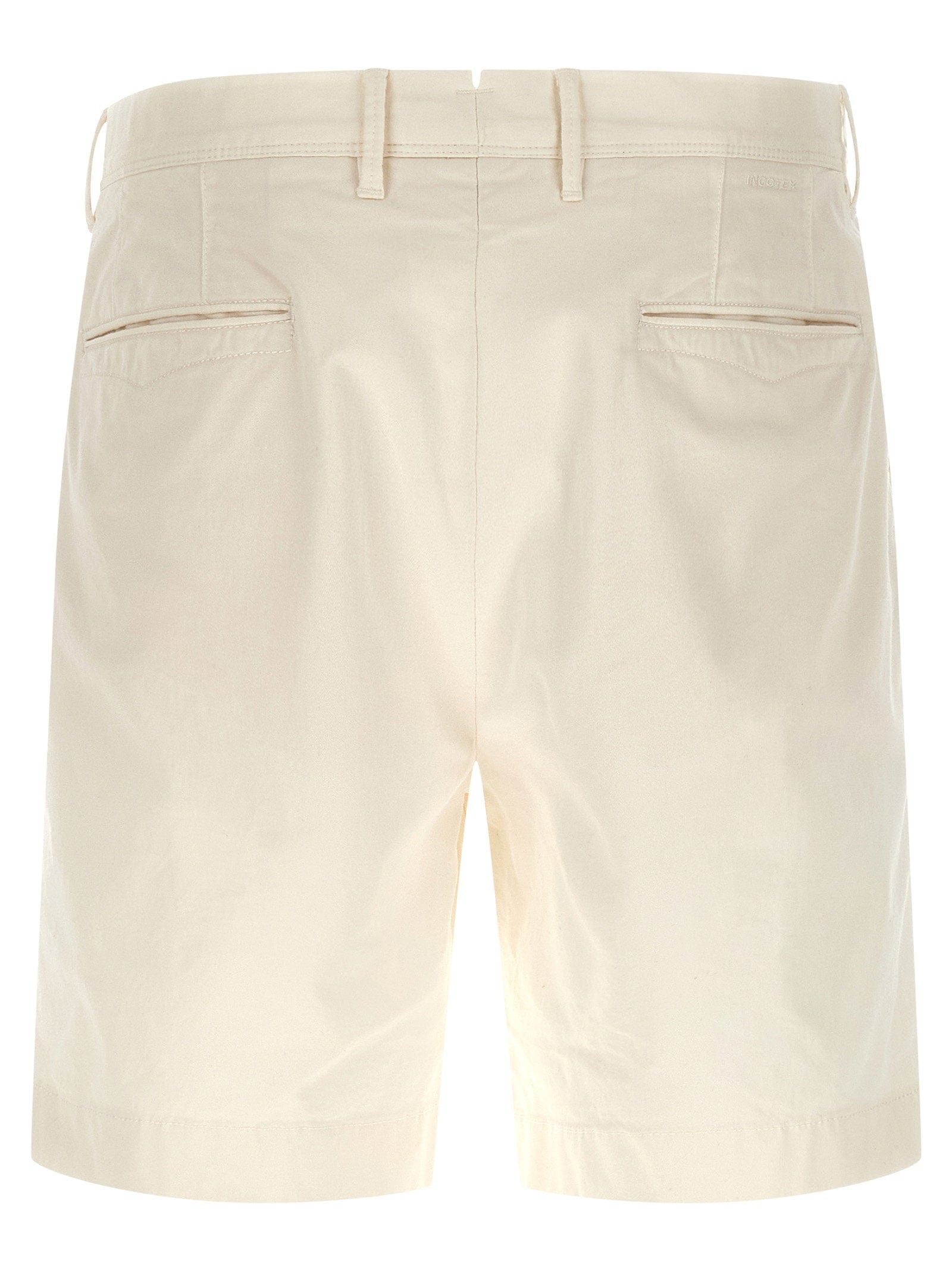 Incotex Cotton Bermuda Shorts — Cream