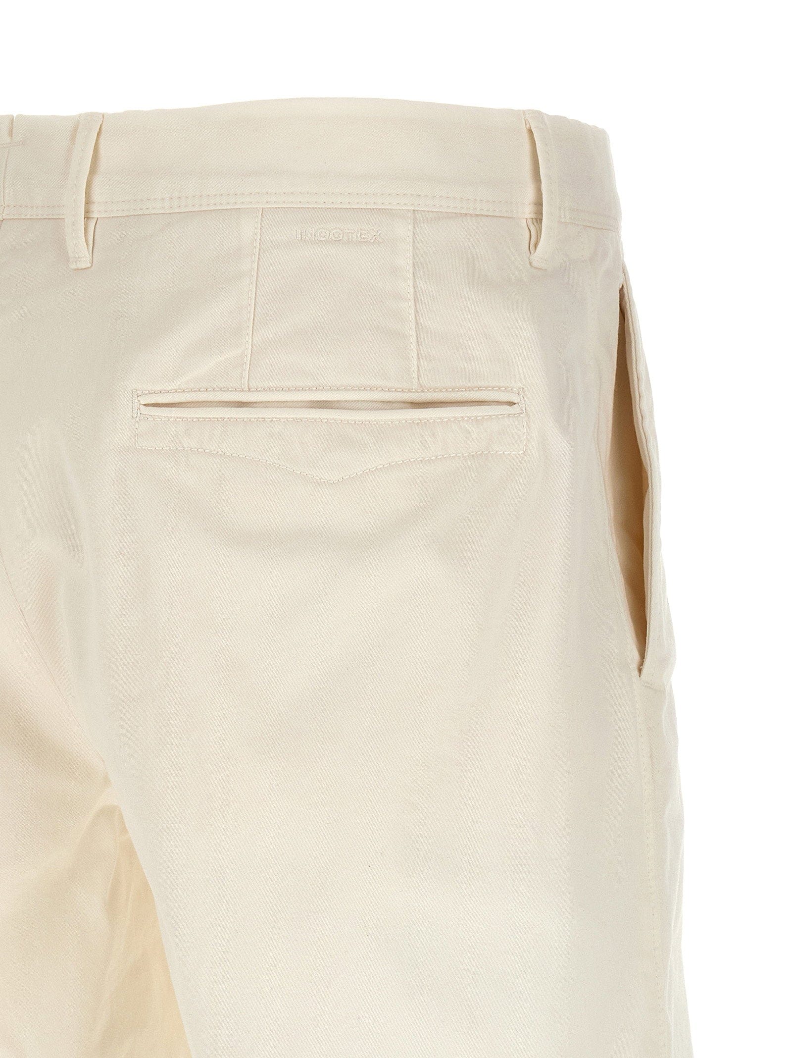 Incotex Cotton Bermuda Shorts — Cream