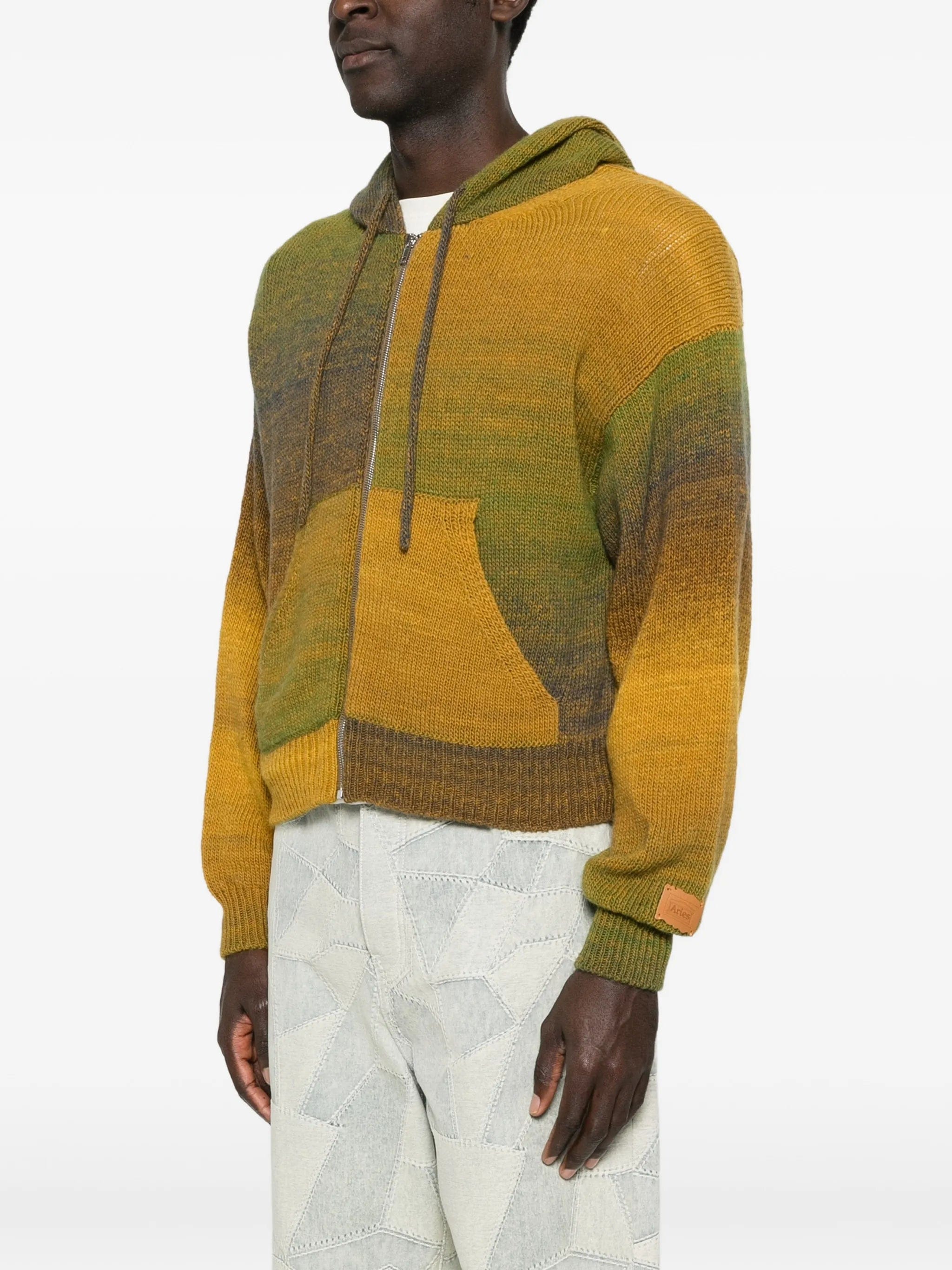 Aries long - sleeve hoodie cardigan