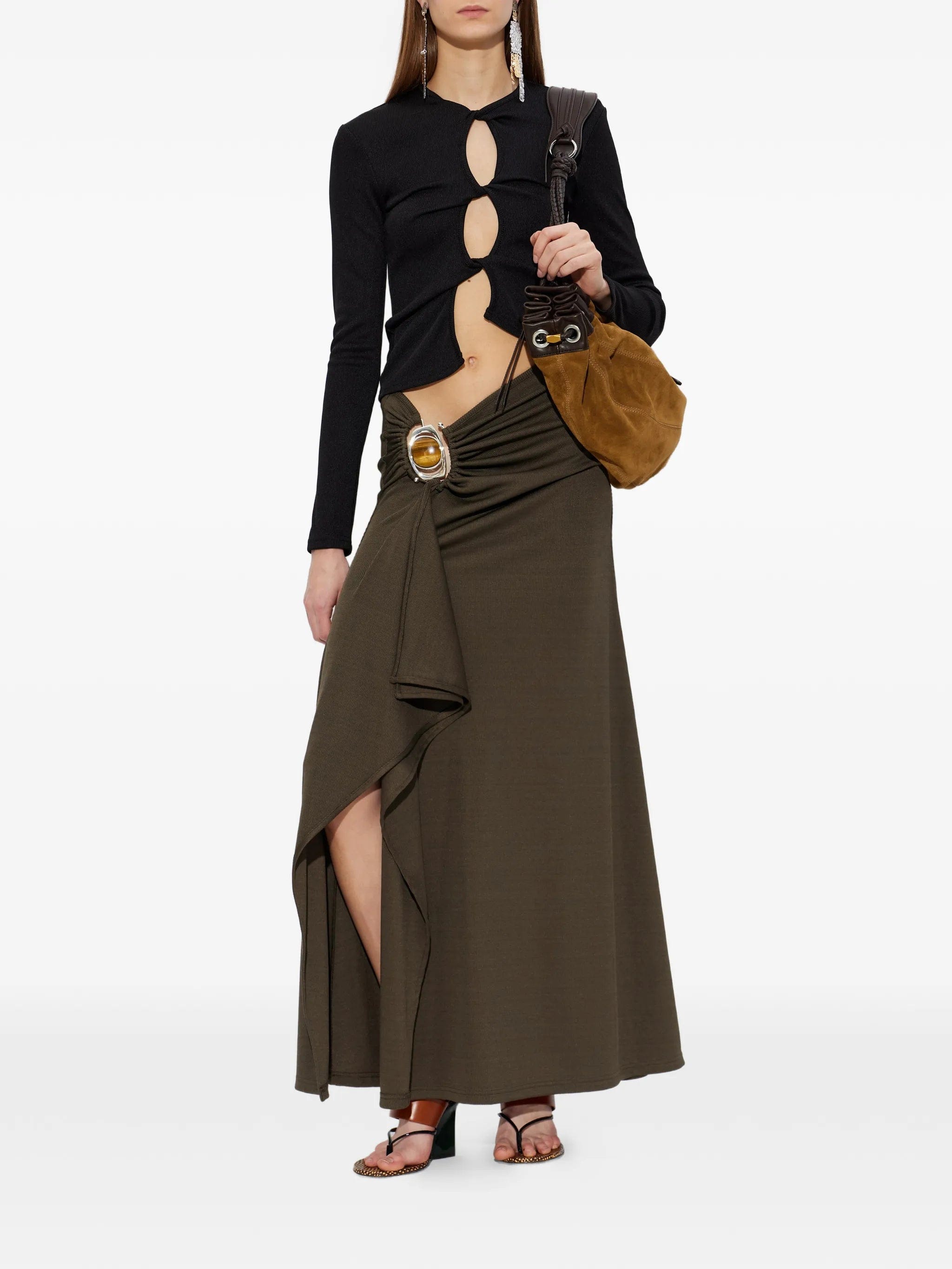Christopher Esber buckle gathered skirt
