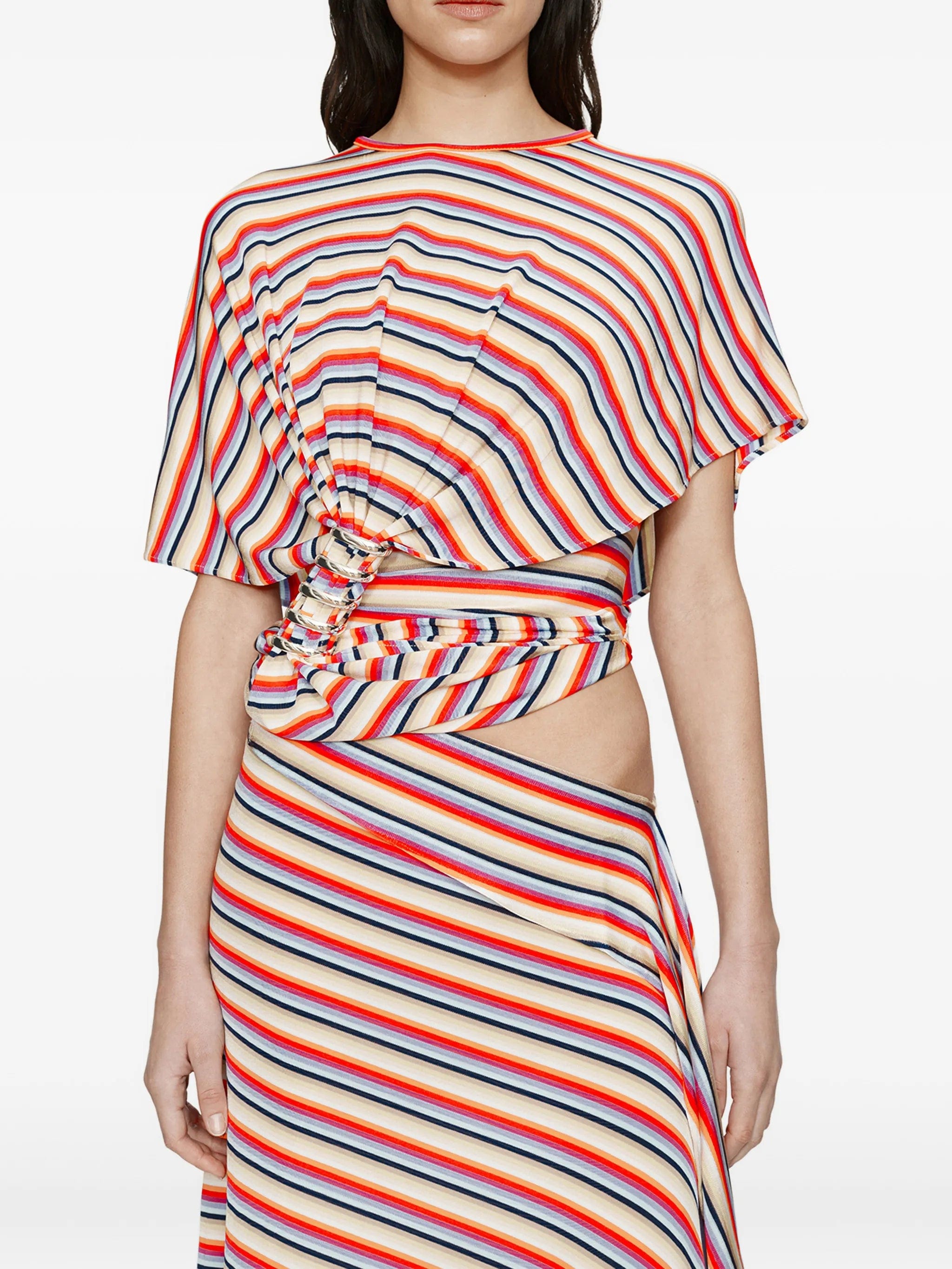 Christopher Esber calypso coiled jersey striped T - shirt
