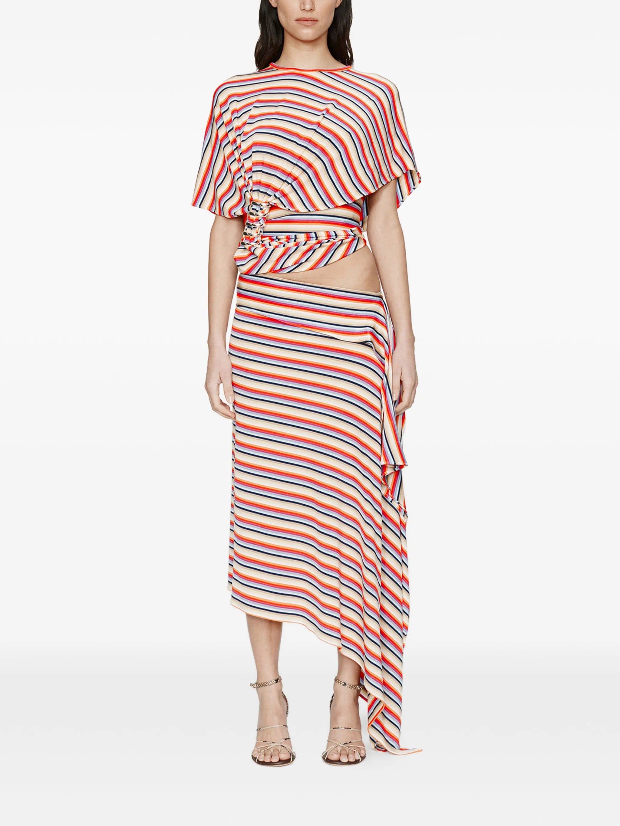 Christopher Esber calypso coiled jersey striped T - shirt