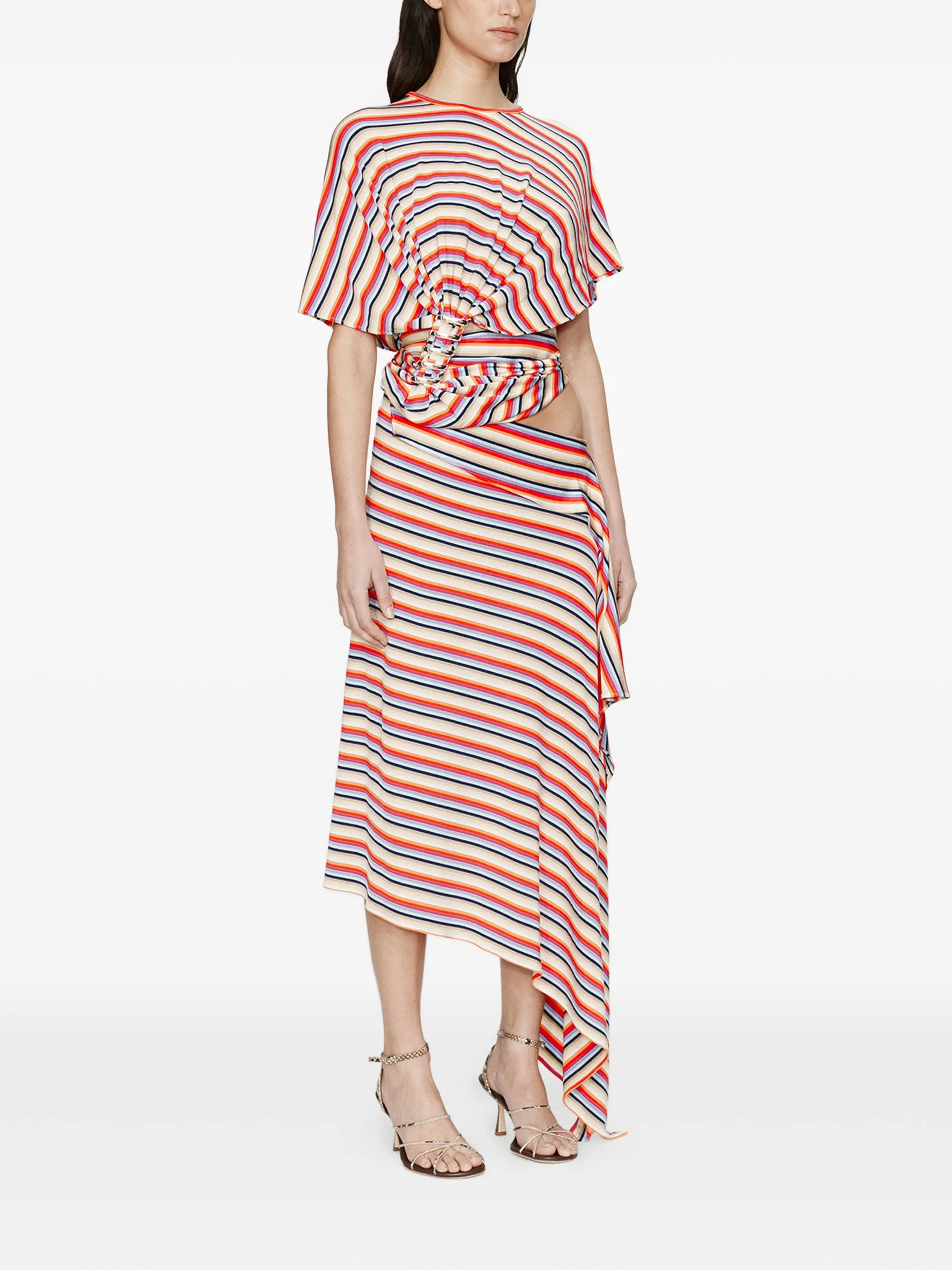 Christopher Esber calypso coiled jersey striped T - shirt